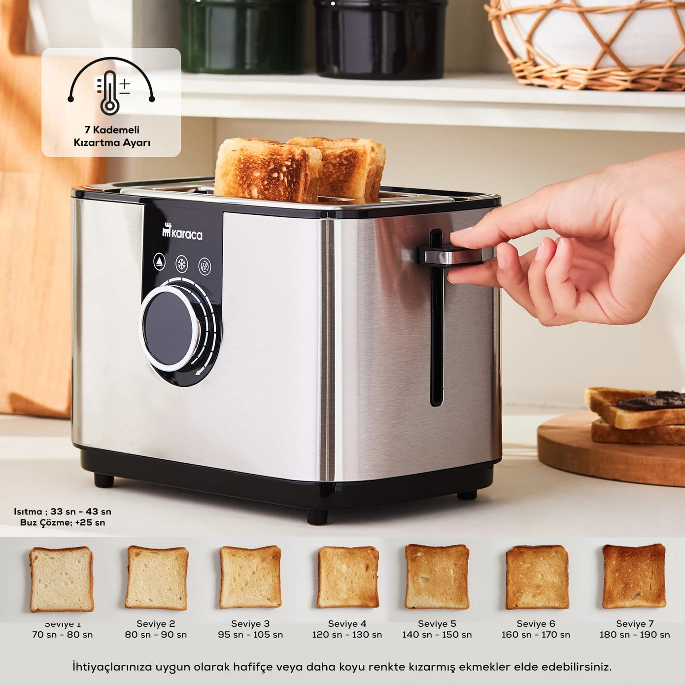 Karaca Inox Toaster 2303 153.09.01.0590 -  Kitchen Appliances - ebarza Furniture UAE | Shop Modern Furniture in Abu Dhabi & Dubai - مفروشات ايبازرا في الامارات | تسوق اثاث عصري وديكورات مميزة في دبي وابوظبي