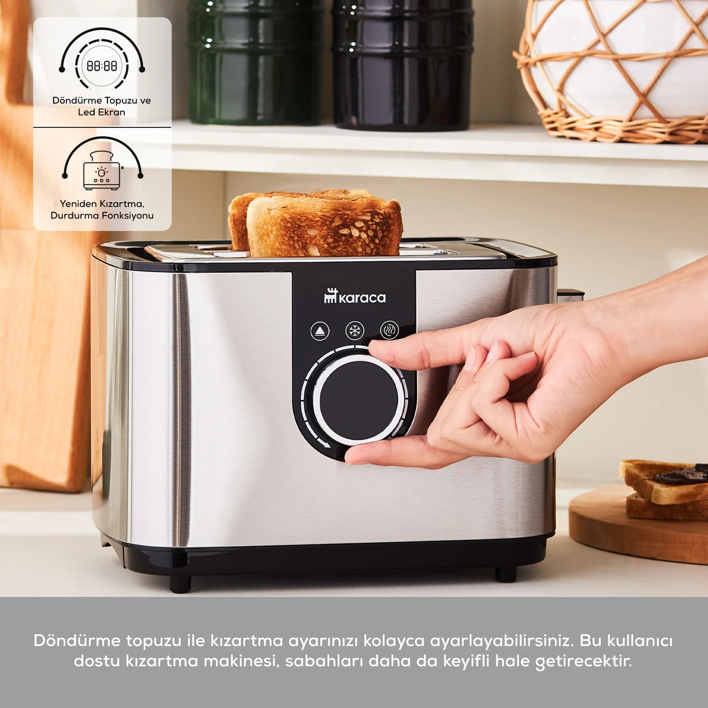 Karaca Inox Toaster 2303 153.09.01.0590 -  Kitchen Appliances - ebarza Furniture UAE | Shop Modern Furniture in Abu Dhabi & Dubai - مفروشات ايبازرا في الامارات | تسوق اثاث عصري وديكورات مميزة في دبي وابوظبي