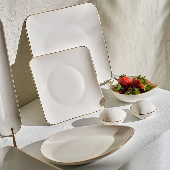 Karaca Streamline Elinor 30 Piece Gold Dinner Set for 6 People 153.03.06.7586 -  Dinnerware Sets - ebarza Furniture UAE | Shop Modern Furniture in Abu Dhabi & Dubai - مفروشات ايبازرا في الامارات | تسوق اثاث عصري وديكورات مميزة في دبي وابوظبي