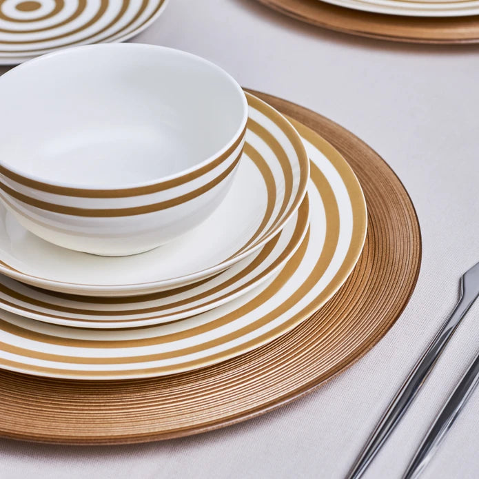 Karaca Sunshine Gold 24 Piece Porcelain Dinner Set for 6 Persons 153.03.08.1789 -  Dinnerware Sets - ebarza Furniture UAE | Shop Modern Furniture in Abu Dhabi & Dubai - مفروشات ايبازرا في الامارات | تسوق اثاث عصري وديكورات مميزة في دبي وابوظبي