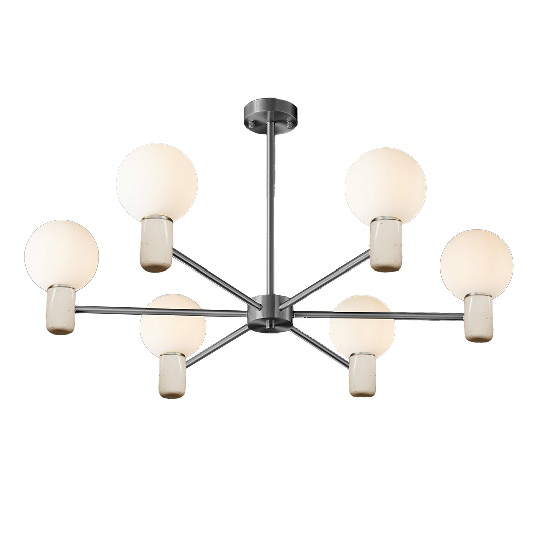 Travertine Marble Pendant Lamp 8801-6-Gunblack travertine -  Pendant Lamps - ebarza Furniture UAE | Shop Modern Furniture in Abu Dhabi & Dubai - مفروشات ايبازرا في الامارات | تسوق اثاث عصري وديكورات مميزة في دبي وابوظبي