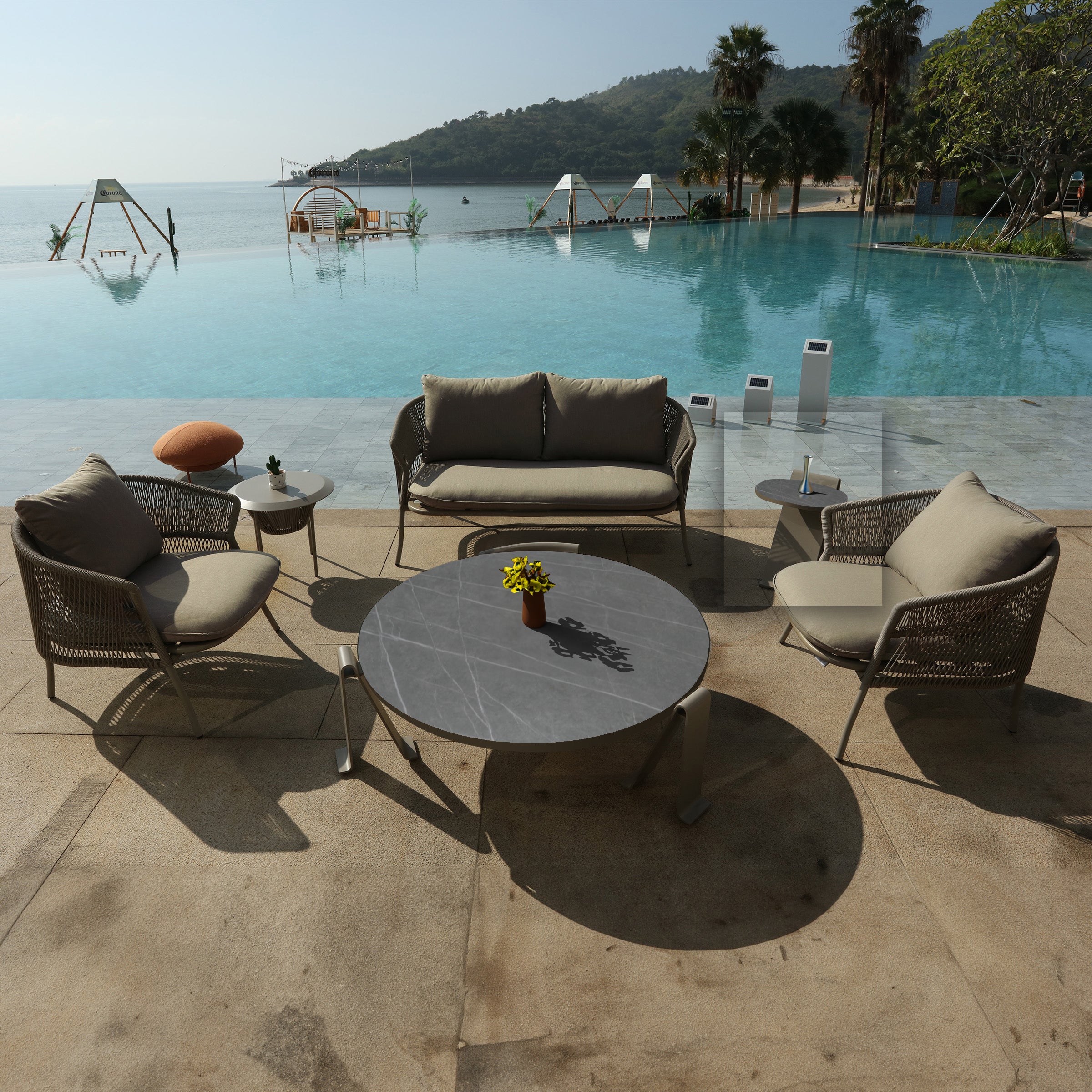 Serie R Outdoor Side Table Side-R102 -  Outdoor Tables - ebarza Furniture UAE | Shop Modern Furniture in Abu Dhabi & Dubai - مفروشات ايبازرا في الامارات | تسوق اثاث عصري وديكورات مميزة في دبي وابوظبي