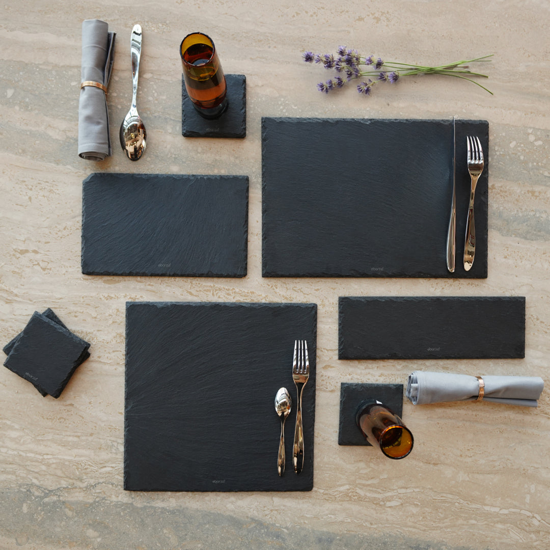 Slate Serving Board Rough Chipped Edges 26x16cm - CKPL2616B -  Trays - ebarza Furniture UAE | Shop Modern Furniture in Abu Dhabi & Dubai - مفروشات ايبازرا في الامارات | تسوق اثاث عصري وديكورات مميزة في دبي وابوظبي