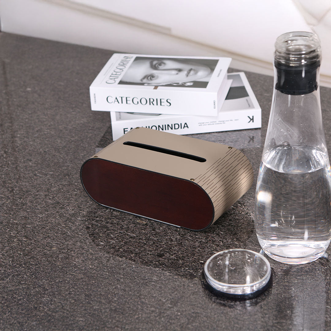 Leather Tissue Holder - KF4004C -  Home Decor Figurines - ebarza Furniture UAE | Shop Modern Furniture in Abu Dhabi & Dubai - مفروشات ايبازرا في الامارات | تسوق اثاث عصري وديكورات مميزة في دبي وابوظبي