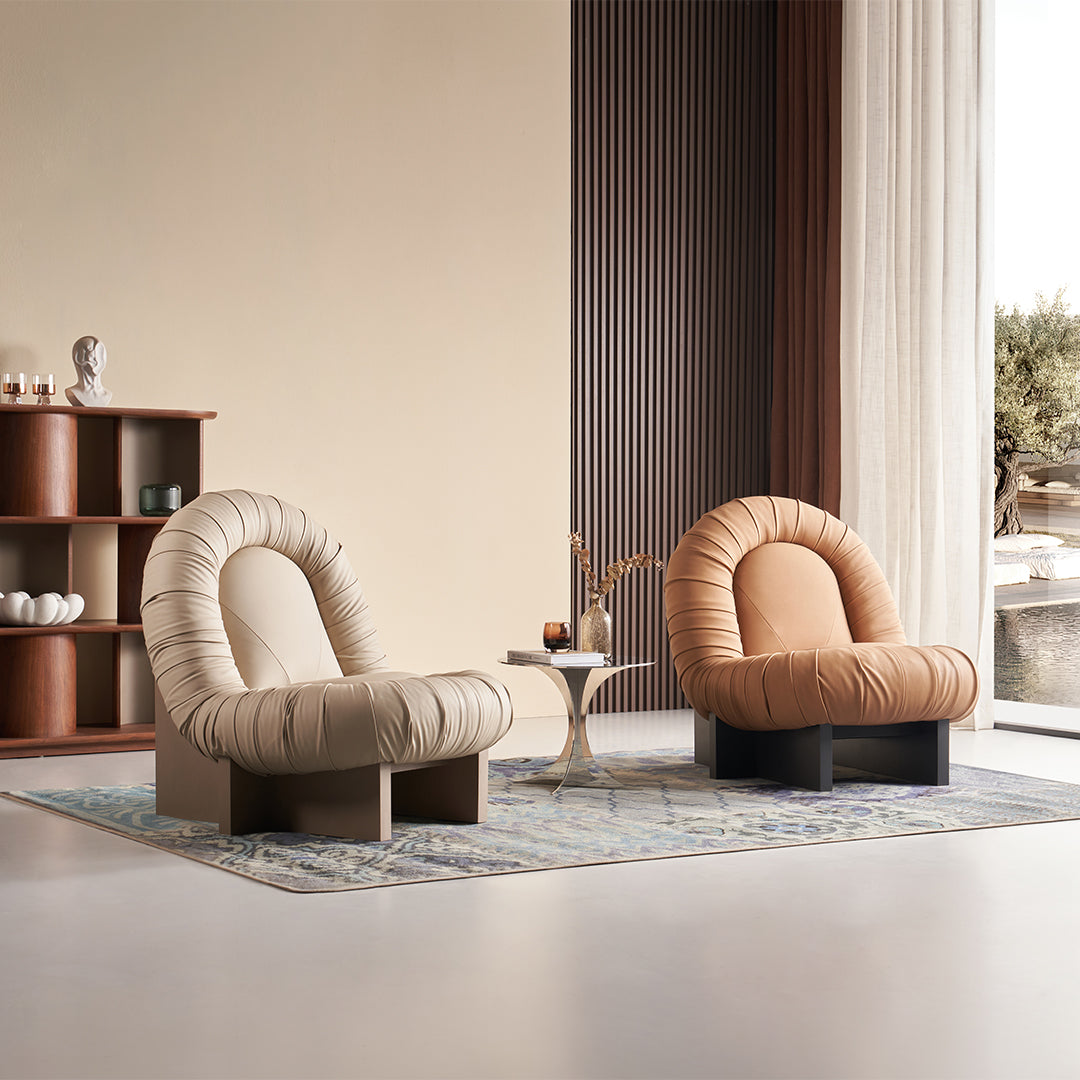 Lounge Chair LC092 - Orange -  Lounge Chairs - ebarza Furniture UAE | Shop Modern Furniture in Abu Dhabi & Dubai - مفروشات ايبازرا في الامارات | تسوق اثاث عصري وديكورات مميزة في دبي وابوظبي