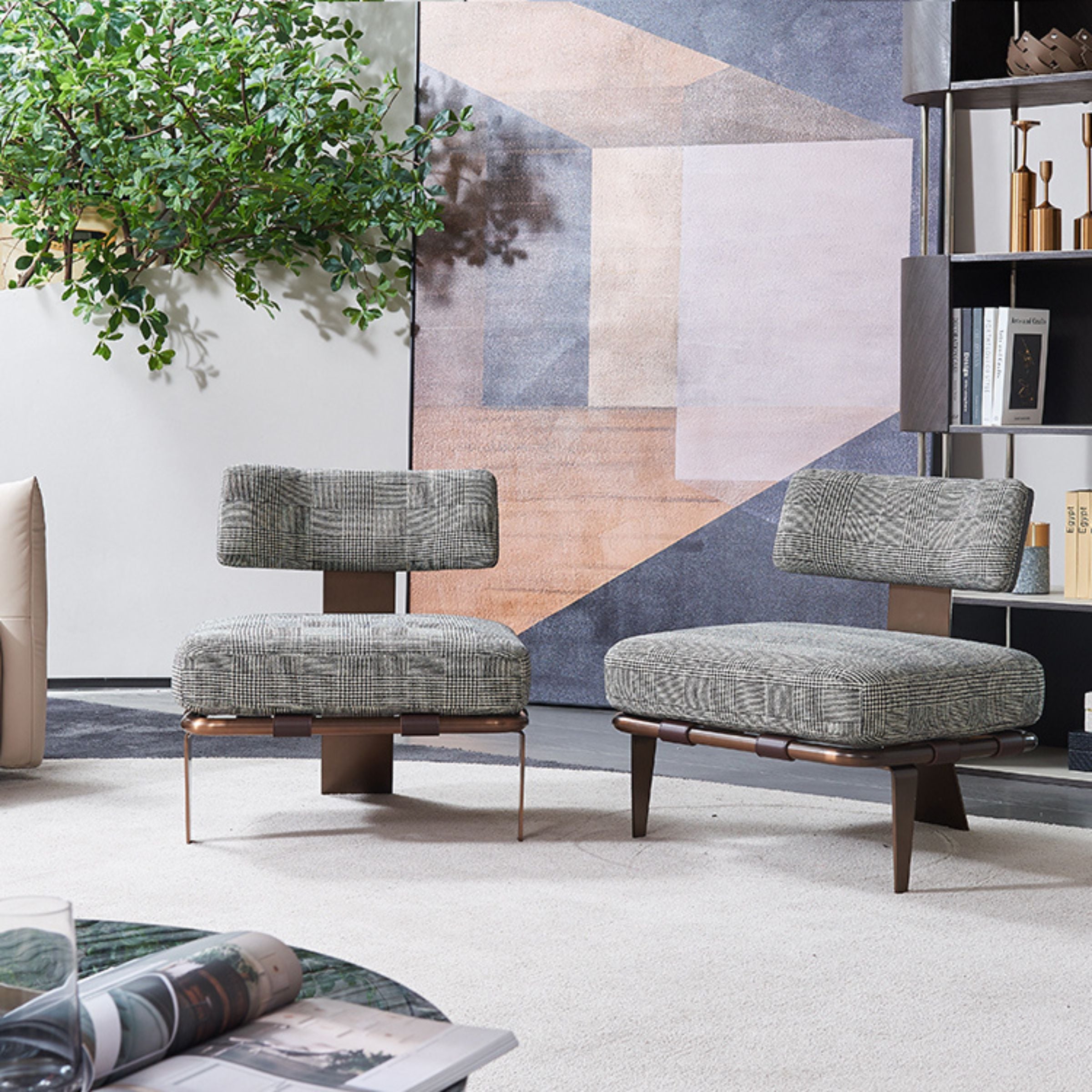 Capri Lounge Chair MLL-A75/BR -  Lounge Chairs - ebarza Furniture UAE | Shop Modern Furniture in Abu Dhabi & Dubai - مفروشات ايبازرا في الامارات | تسوق اثاث عصري وديكورات مميزة في دبي وابوظبي
