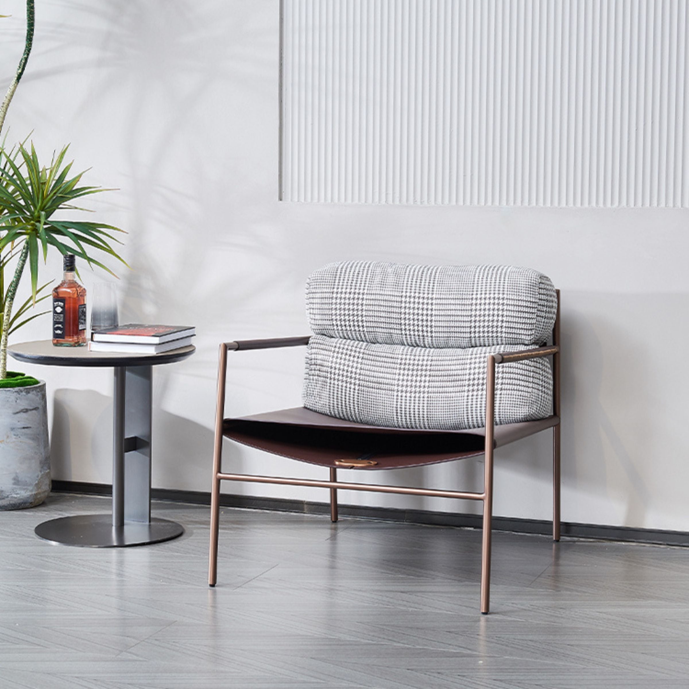 Sicily Lounge Chair MLL-A95-Brown Light Gray -  Lounge Chairs - ebarza Furniture UAE | Shop Modern Furniture in Abu Dhabi & Dubai - مفروشات ايبازرا في الامارات | تسوق اثاث عصري وديكورات مميزة في دبي وابوظبي