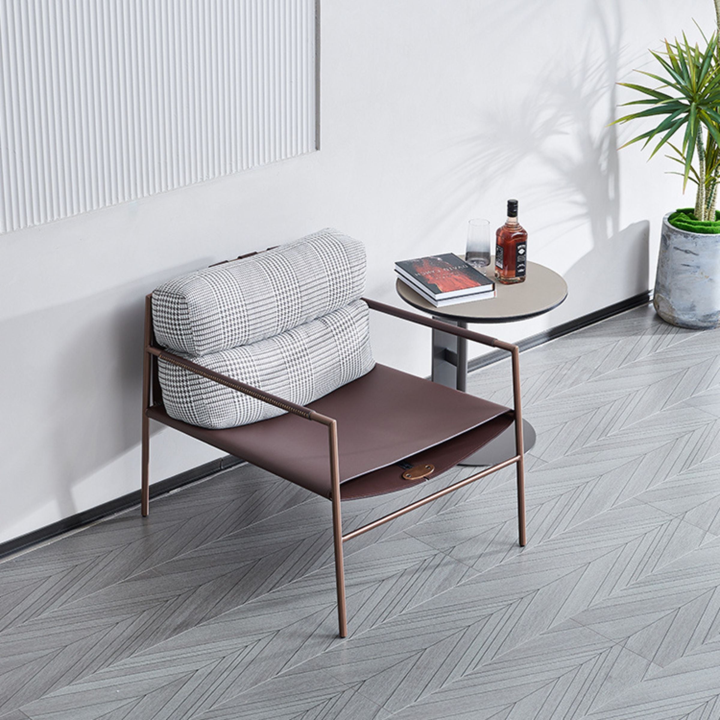 Sicily Lounge Chair MLL-A95-Brown Light Gray -  Lounge Chairs - ebarza Furniture UAE | Shop Modern Furniture in Abu Dhabi & Dubai - مفروشات ايبازرا في الامارات | تسوق اثاث عصري وديكورات مميزة في دبي وابوظبي