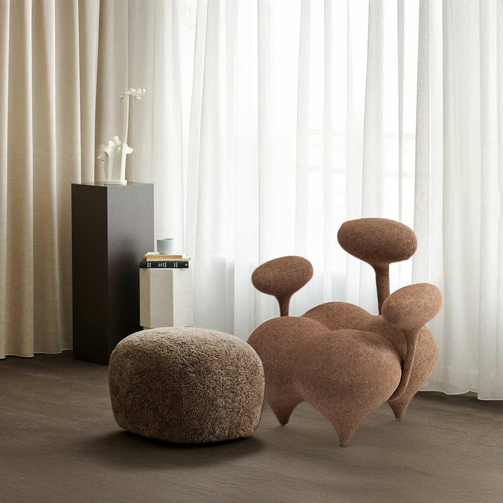 Nodus Lounge Chair PZ-666-L - Brown -  Lounge Chairs - ebarza Furniture UAE | Shop Modern Furniture in Abu Dhabi & Dubai - مفروشات ايبازرا في الامارات | تسوق اثاث عصري وديكورات مميزة في دبي وابوظبي