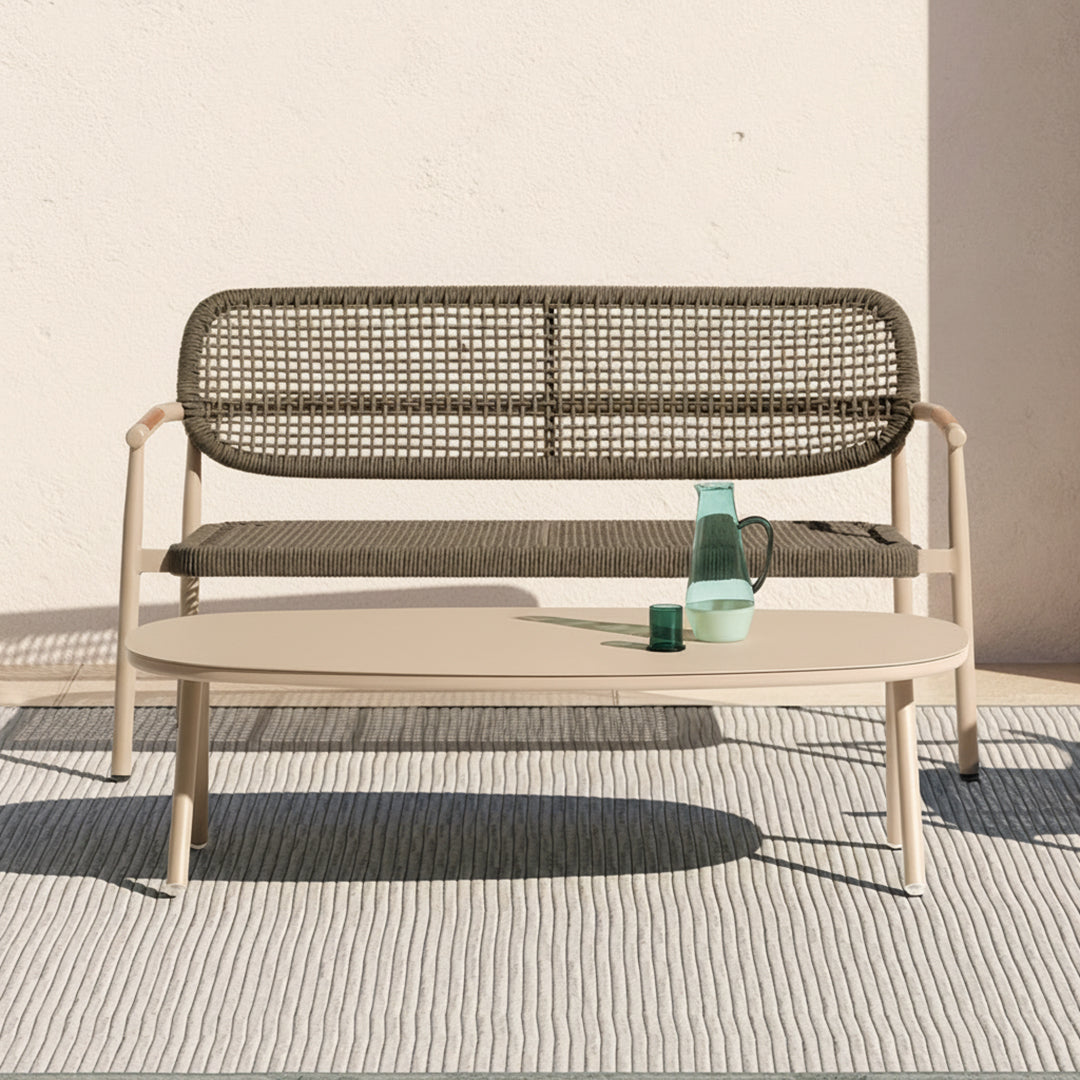 Lunra 2-SEATER OUTDOOR SOFA With ROPE AC2004B11ROP -  Outdoor Sofas - ebarza Furniture UAE | Shop Modern Furniture in Abu Dhabi & Dubai - مفروشات ايبازرا في الامارات | تسوق اثاث عصري وديكورات مميزة في دبي وابوظبي