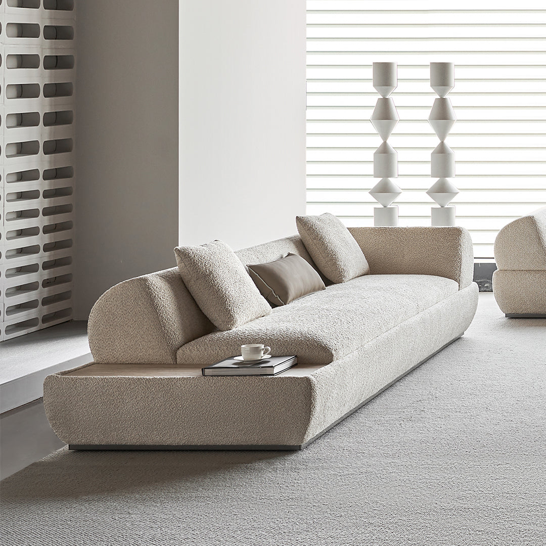 Pre-order 120 Days Delivery Lylia 2-Seater Right Arm Module With Travertine Side Table - MSTV-S013-A4 -  Sofas - ebarza Furniture UAE | Shop Modern Furniture in Abu Dhabi & Dubai - مفروشات ايبازرا في الامارات | تسوق اثاث عصري وديكورات مميزة في دبي وابوظبي