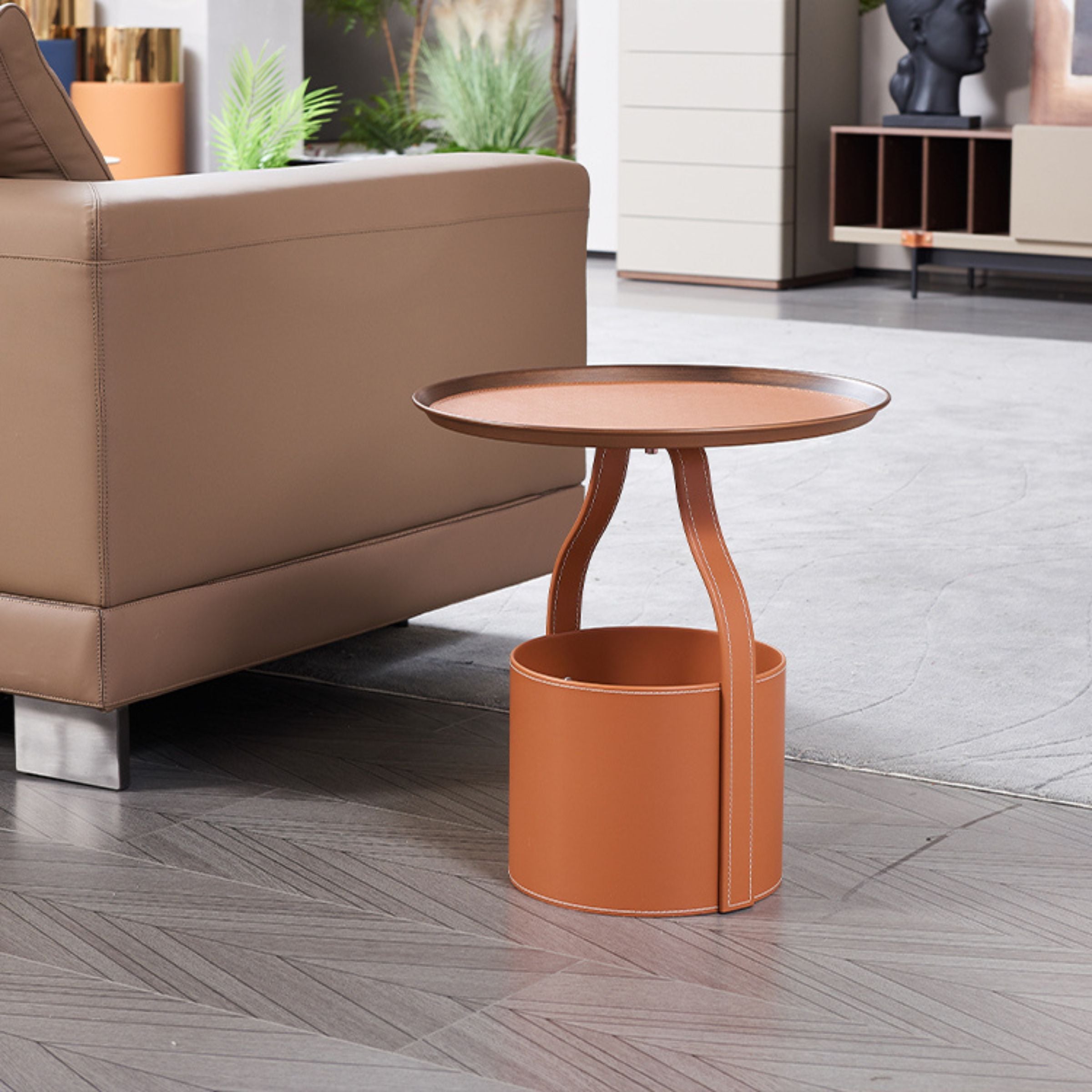 Saddle Leather Coffee table  MLL-D29 -  Coffee tables - ebarza Furniture UAE | Shop Modern Furniture in Abu Dhabi & Dubai - مفروشات ايبازرا في الامارات | تسوق اثاث عصري وديكورات مميزة في دبي وابوظبي