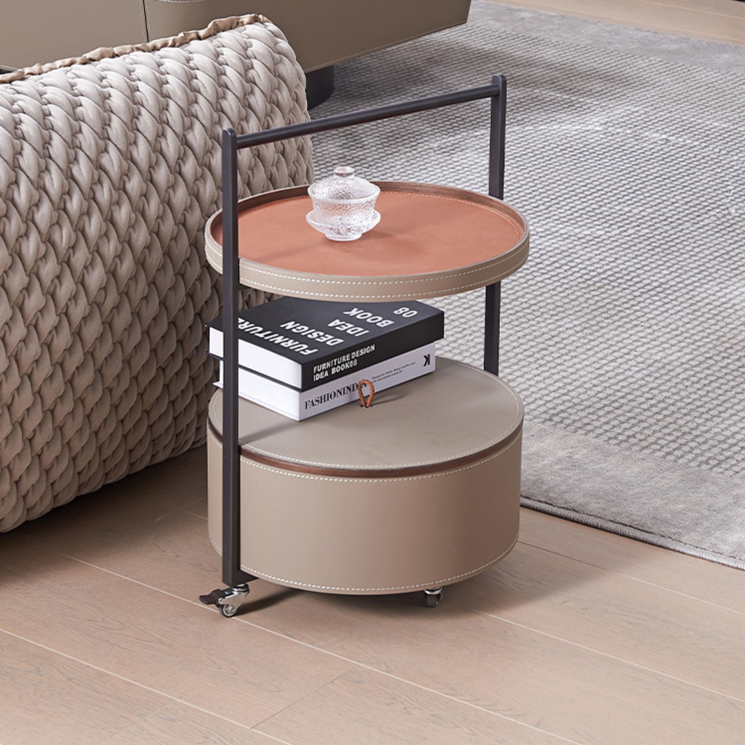 Saddle Leather Coffee Table MLL-D65 -  Coffee tables - ebarza Furniture UAE | Shop Modern Furniture in Abu Dhabi & Dubai - مفروشات ايبازرا في الامارات | تسوق اثاث عصري وديكورات مميزة في دبي وابوظبي