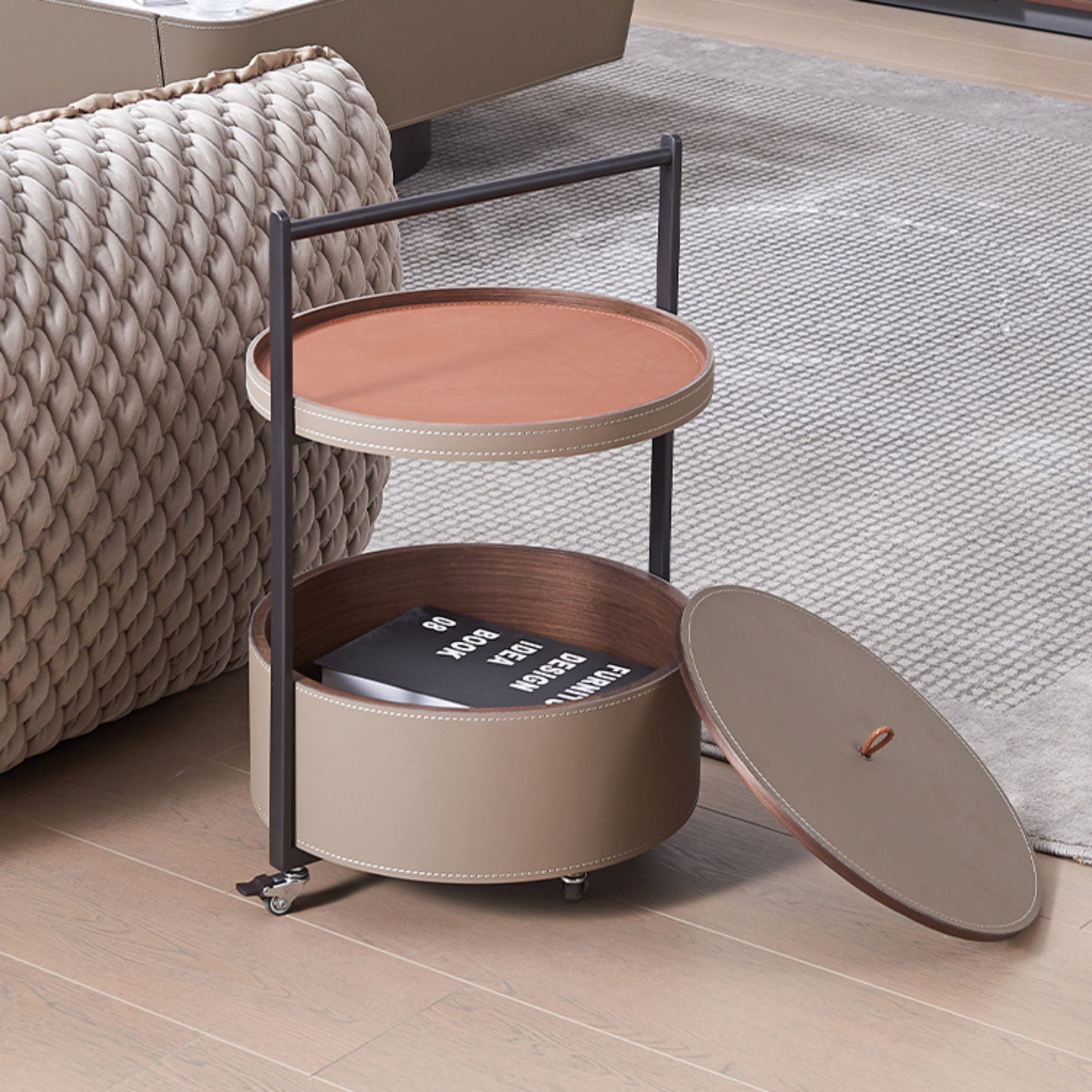 Saddle Leather Coffee Table MLL-D65 -  Coffee tables - ebarza Furniture UAE | Shop Modern Furniture in Abu Dhabi & Dubai - مفروشات ايبازرا في الامارات | تسوق اثاث عصري وديكورات مميزة في دبي وابوظبي