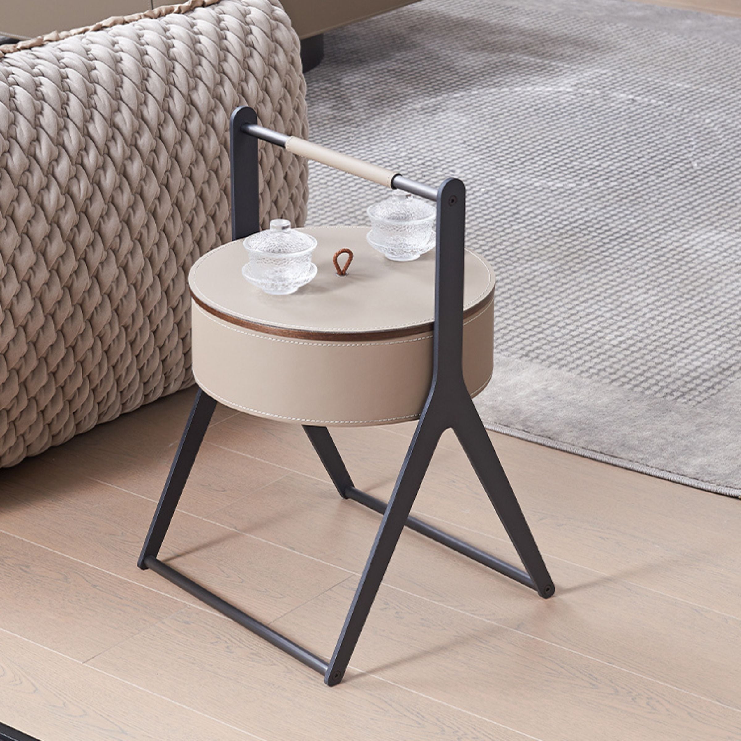 Saddle Leather Coffee Table MLL-D66 -  Coffee tables - ebarza Furniture UAE | Shop Modern Furniture in Abu Dhabi & Dubai - مفروشات ايبازرا في الامارات | تسوق اثاث عصري وديكورات مميزة في دبي وابوظبي