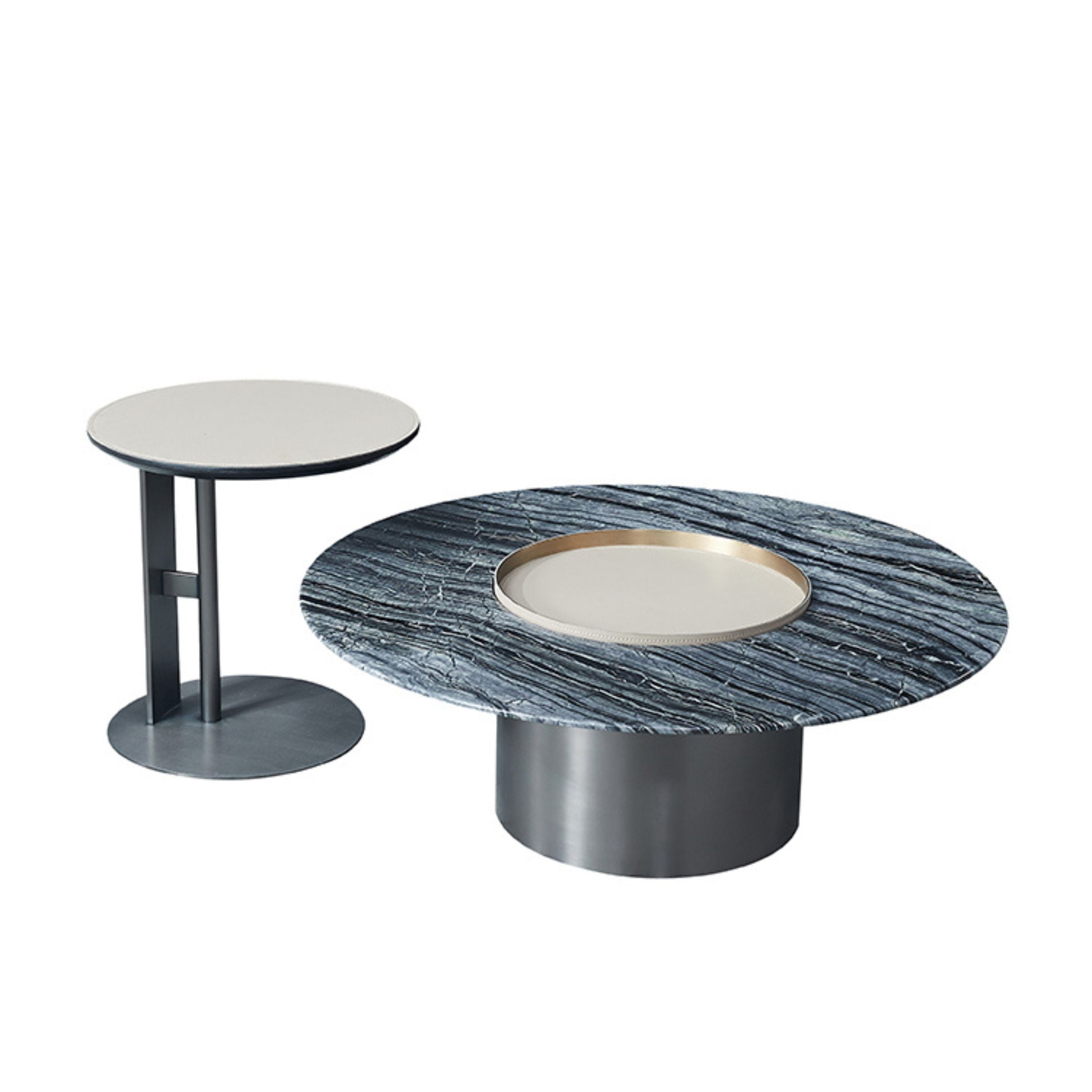 Saddle Leather Coffee Table MLL-D68 -  Coffee tables - ebarza Furniture UAE | Shop Modern Furniture in Abu Dhabi & Dubai - مفروشات ايبازرا في الامارات | تسوق اثاث عصري وديكورات مميزة في دبي وابوظبي