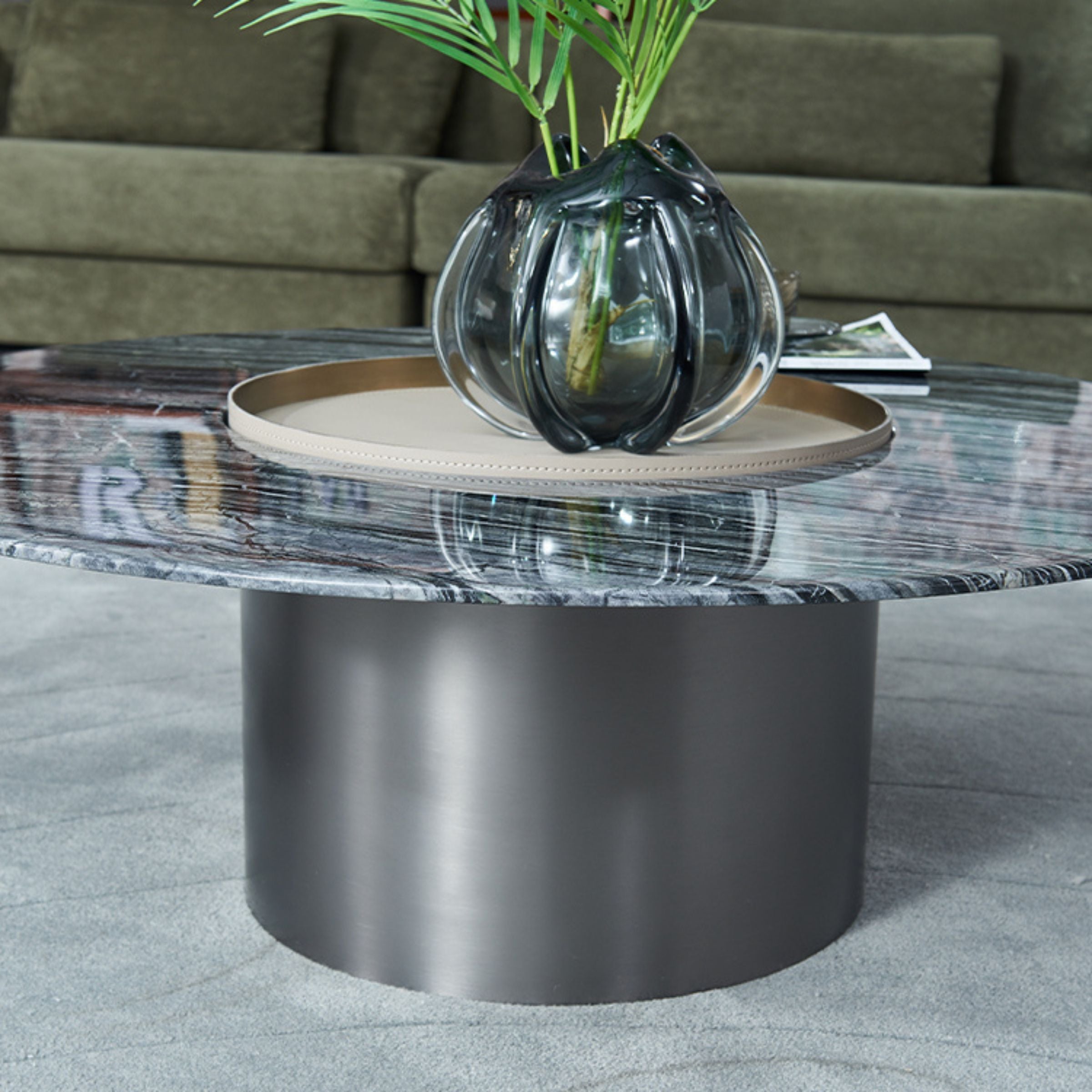 Saddle Leather Coffee Table MLL-D68 -  Coffee tables - ebarza Furniture UAE | Shop Modern Furniture in Abu Dhabi & Dubai - مفروشات ايبازرا في الامارات | تسوق اثاث عصري وديكورات مميزة في دبي وابوظبي