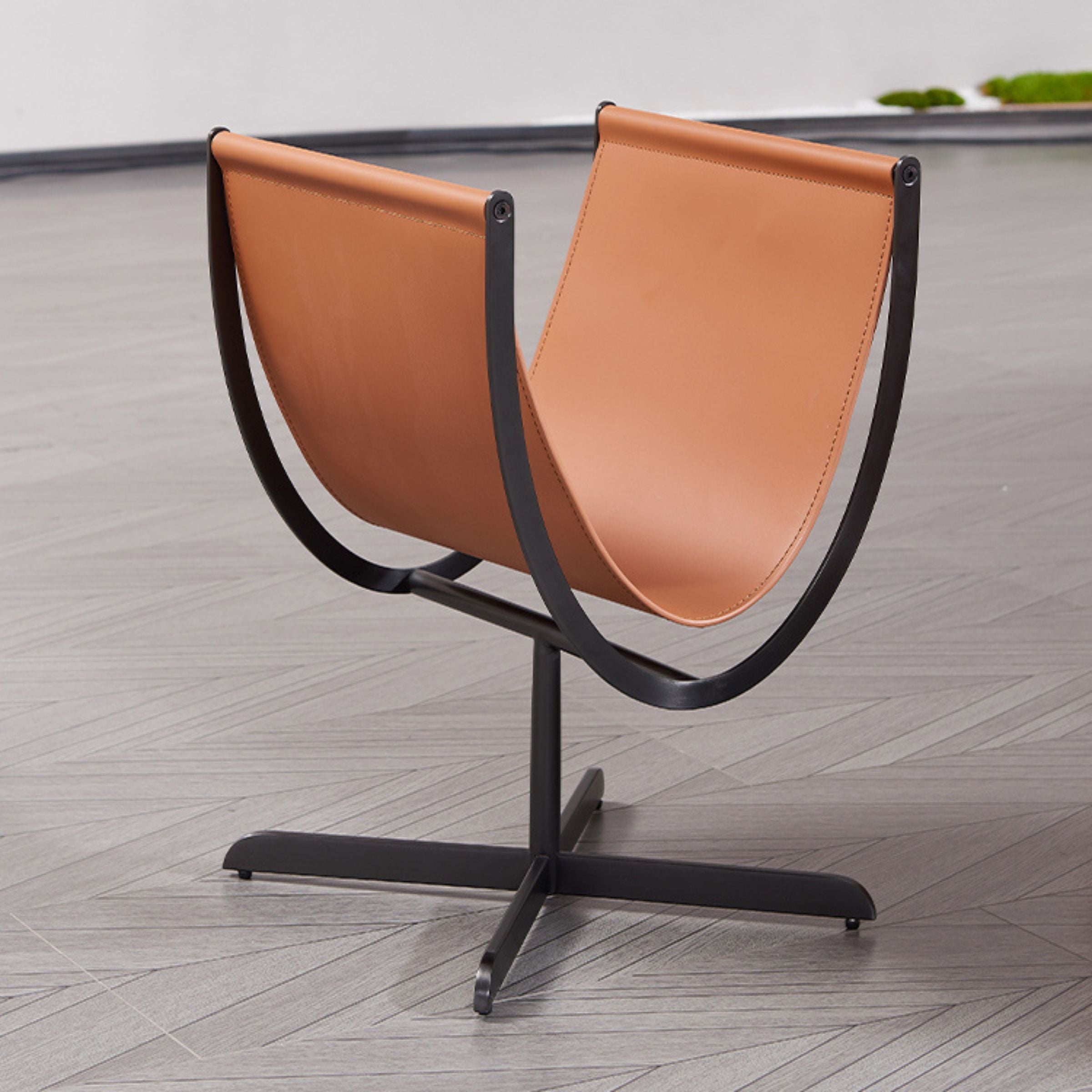 Caramel Saddle Leather & Stainless Steel Side Table MLL-D74-Caramel -  Side Tables - ebarza Furniture UAE | Shop Modern Furniture in Abu Dhabi & Dubai - مفروشات ايبازرا في الامارات | تسوق اثاث عصري وديكورات مميزة في دبي وابوظبي