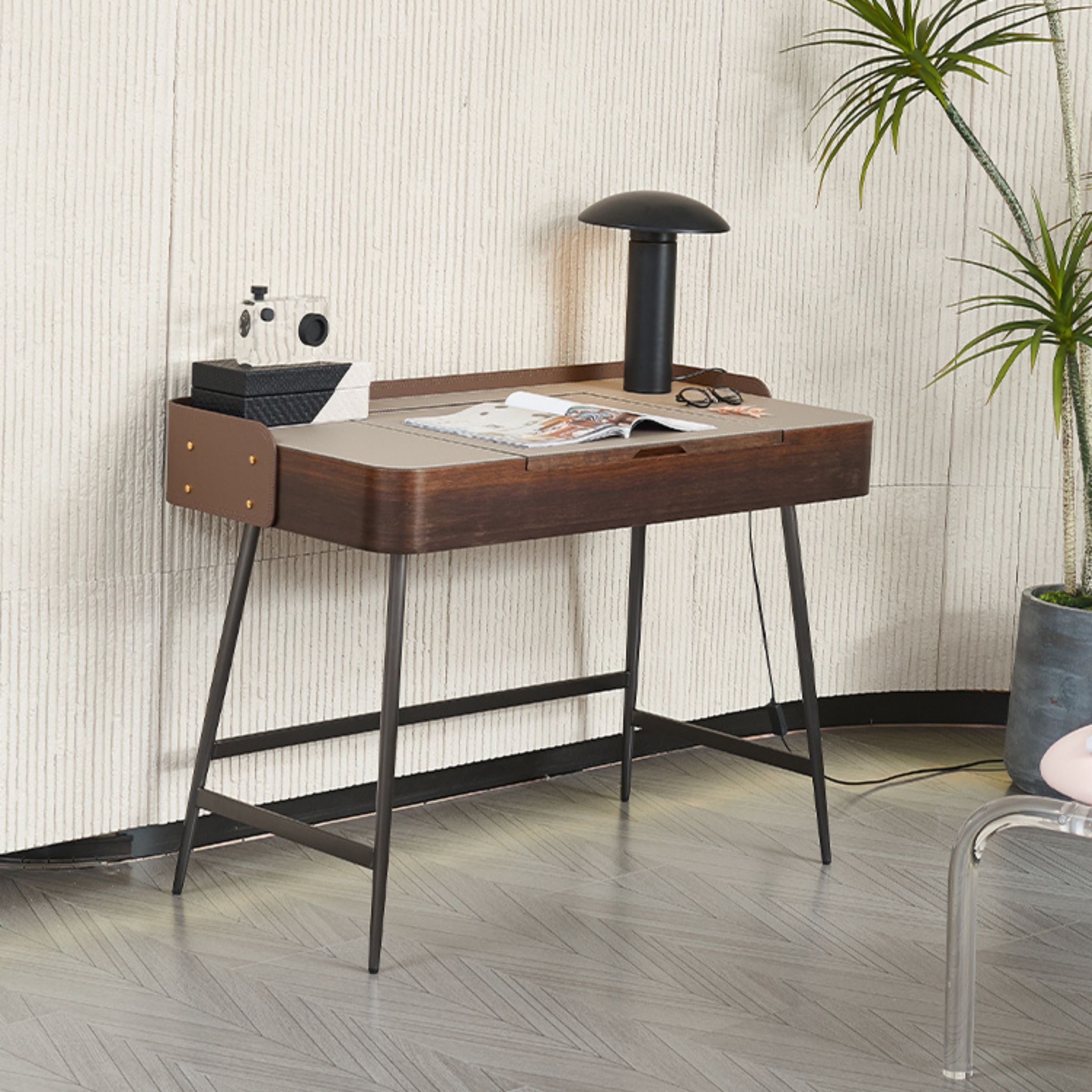 Saddle Leather Stainless Steel Dresser  MLL-T75 -  Dressers - ebarza Furniture UAE | Shop Modern Furniture in Abu Dhabi & Dubai - مفروشات ايبازرا في الامارات | تسوق اثاث عصري وديكورات مميزة في دبي وابوظبي