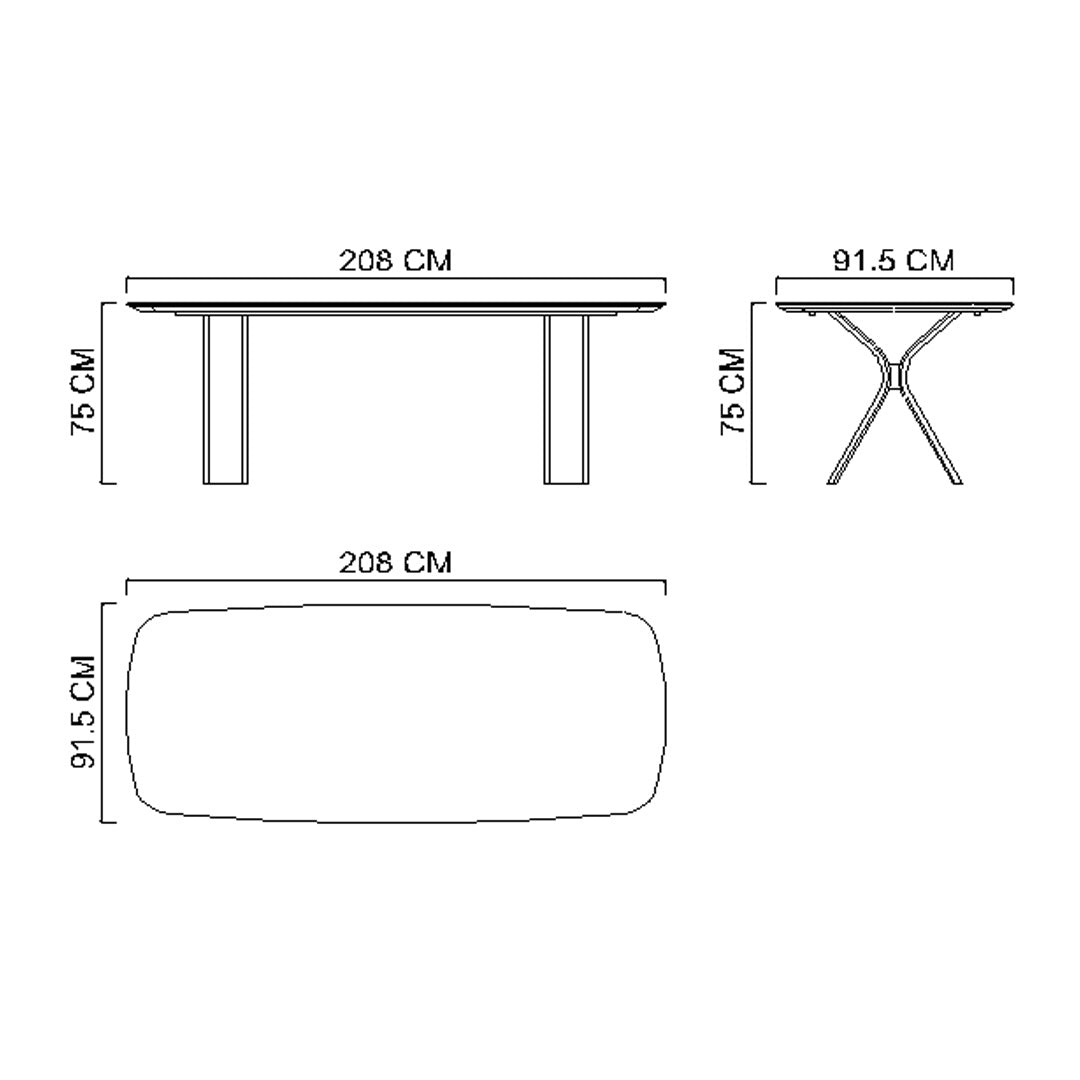 MONZA (GREY) Dining Table 208 cm YL-MONZA-TABLE -  Dining Tables - ebarza Furniture UAE | Shop Modern Furniture in Abu Dhabi & Dubai - مفروشات ايبازرا في الامارات | تسوق اثاث عصري وديكورات مميزة في دبي وابوظبي