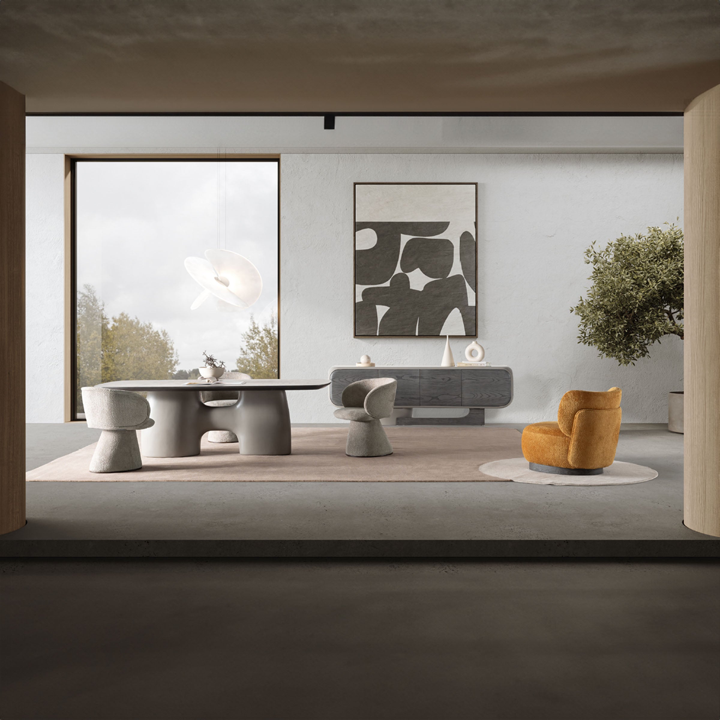 MOON Swivel Dining Chair OW 405-12/Swivel -  Chairs - ebarza Furniture UAE | Shop Modern Furniture in Abu Dhabi & Dubai - مفروشات ايبازرا في الامارات | تسوق اثاث عصري وديكورات مميزة في دبي وابوظبي