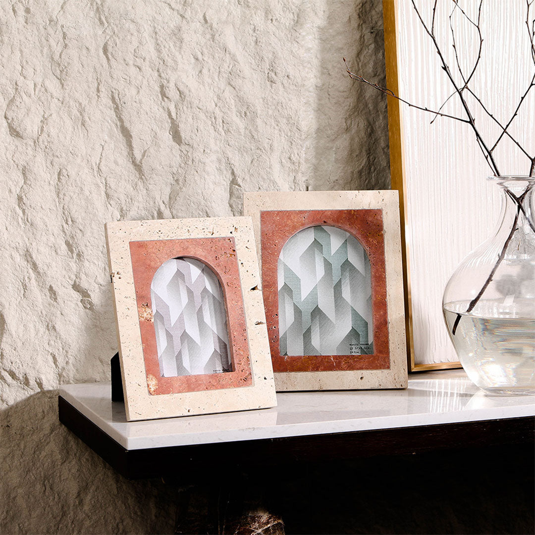 Marble Picture Frame-S - KM3004S -  Home Decor Figurines - ebarza Furniture UAE | Shop Modern Furniture in Abu Dhabi & Dubai - مفروشات ايبازرا في الامارات | تسوق اثاث عصري وديكورات مميزة في دبي وابوظبي