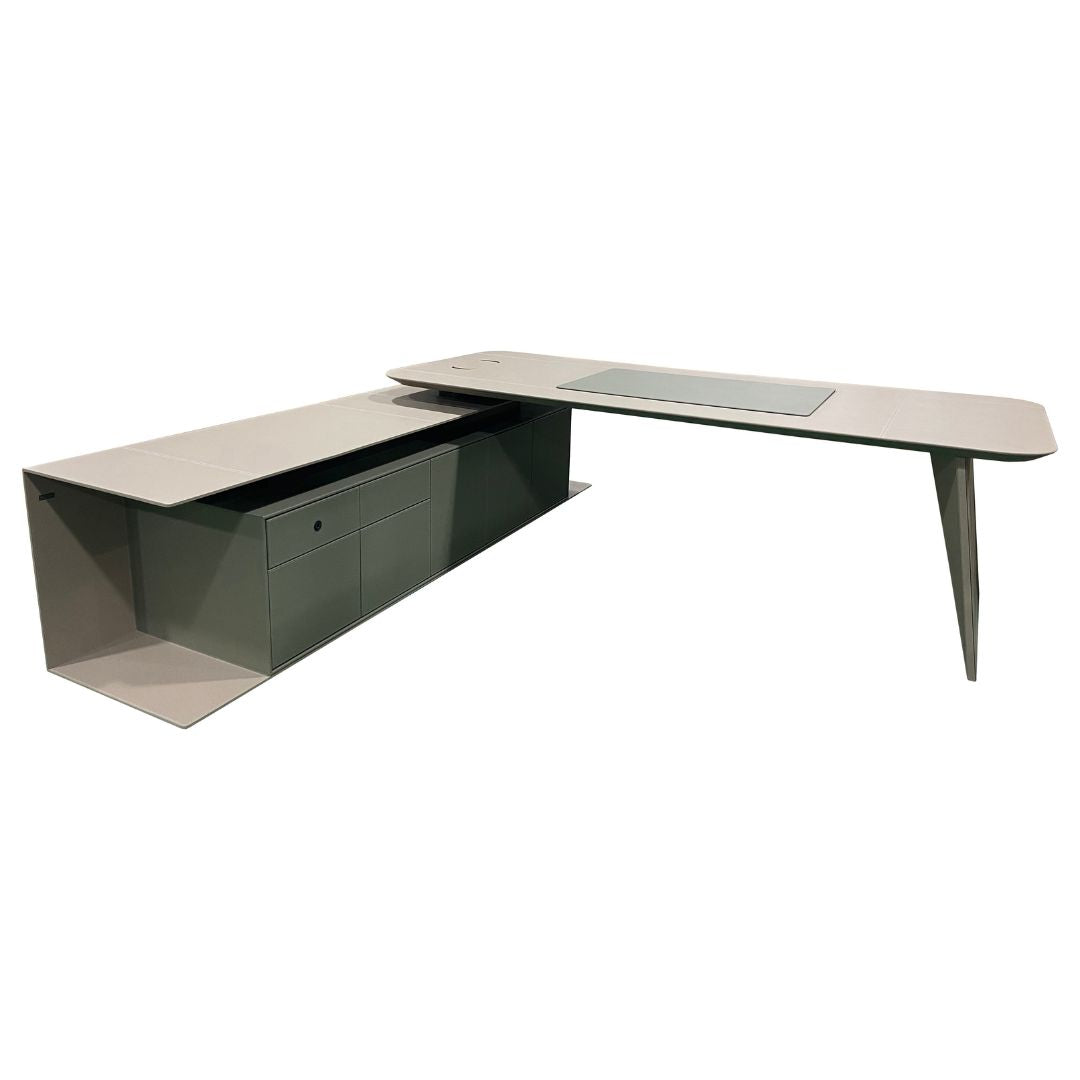 Microfiber Hard Leather Desk OD-252-L -  Office Desks - ebarza Furniture UAE | Shop Modern Furniture in Abu Dhabi & Dubai - مفروشات ايبازرا في الامارات | تسوق اثاث عصري وديكورات مميزة في دبي وابوظبي