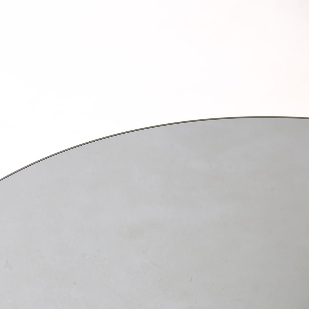 Minimal Grey Glass & Travatine Marble Round Coffee Table CT8683-SG-NEW -  Coffee tables - ebarza Furniture UAE | Shop Modern Furniture in Abu Dhabi & Dubai - مفروشات ايبازرا في الامارات | تسوق اثاث عصري وديكورات مميزة في دبي وابوظبي