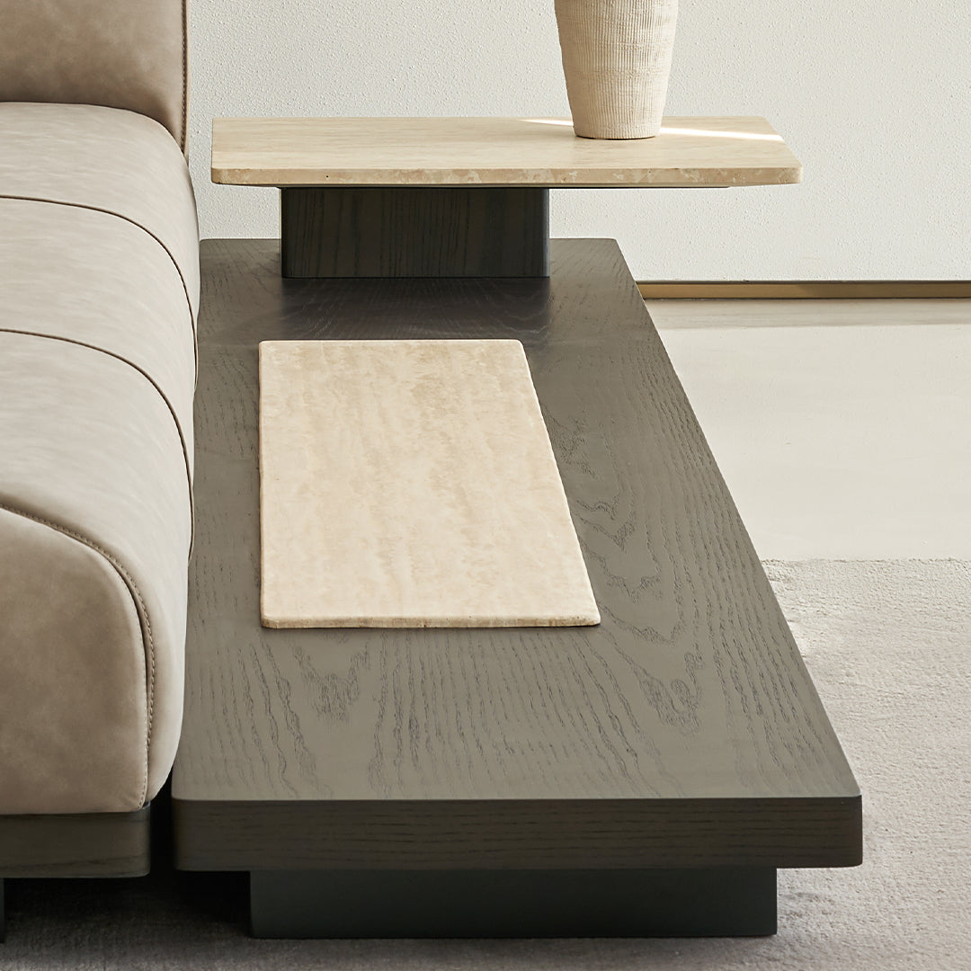 Miya Travertine 260cm Long Side Table/Stool - BMBO-CT80355Y -  Side Tables - ebarza Furniture UAE | Shop Modern Furniture in Abu Dhabi & Dubai - مفروشات ايبازرا في الامارات | تسوق اثاث عصري وديكورات مميزة في دبي وابوظبي