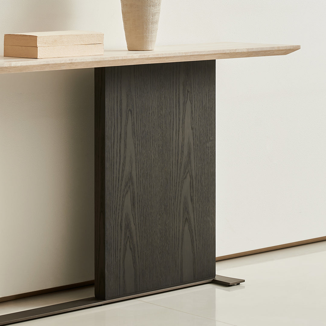 Miya Travertine Console - BMBO-XG80367 -  Consoles - ebarza Furniture UAE | Shop Modern Furniture in Abu Dhabi & Dubai - مفروشات ايبازرا في الامارات | تسوق اثاث عصري وديكورات مميزة في دبي وابوظبي