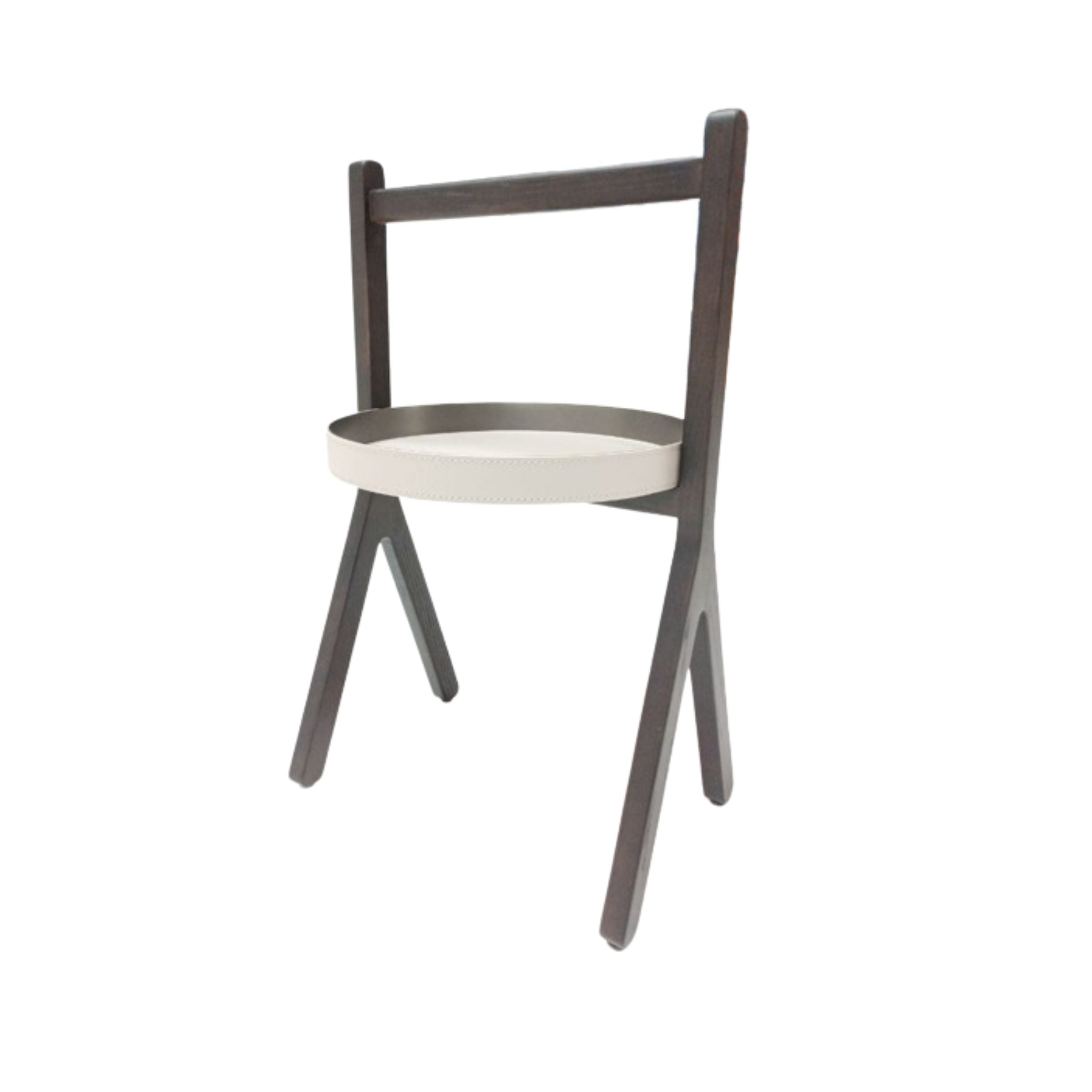 Solid Wood and Saddle Leather Side Table MLL-D104 -  Side Tables - ebarza Furniture UAE | Shop Modern Furniture in Abu Dhabi & Dubai - مفروشات ايبازرا في الامارات | تسوق اثاث عصري وديكورات مميزة في دبي وابوظبي