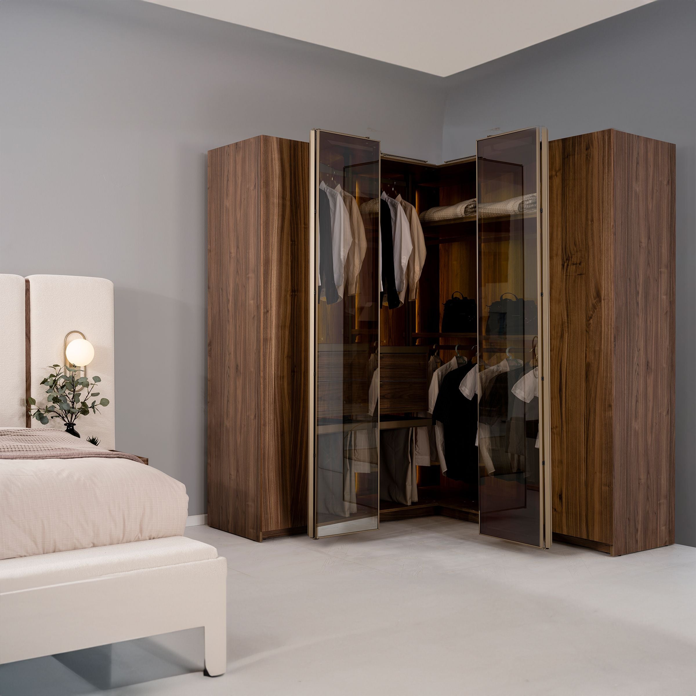 New Antik Corner Wardrobe 200x200cm AKYL-ATKC200 -  Cabinets - ebarza Furniture UAE | Shop Modern Furniture in Abu Dhabi & Dubai - مفروشات ايبازرا في الامارات | تسوق اثاث عصري وديكورات مميزة في دبي وابوظبي