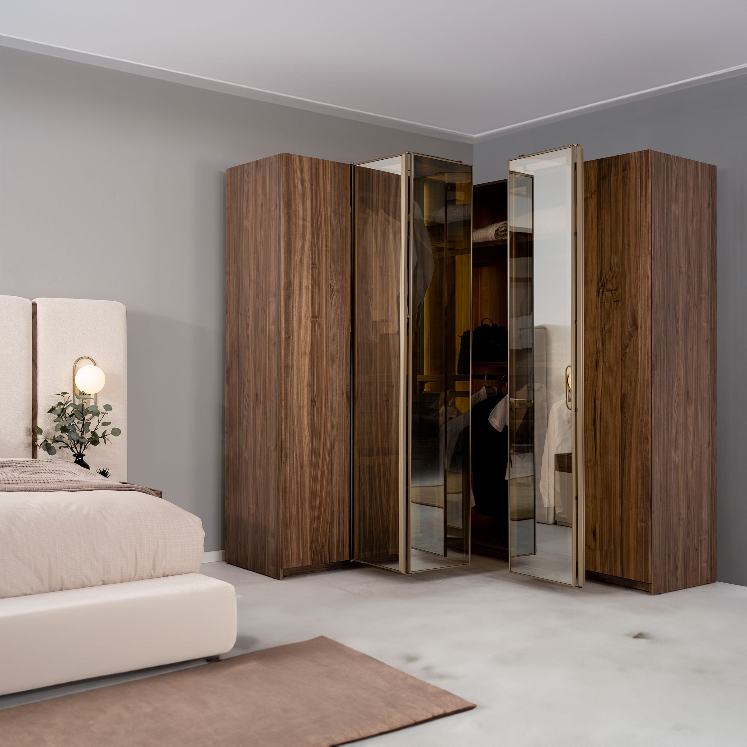 New Antik Corner Wardrobe 200x200cm AKYL-ATKC200 -  Cabinets - ebarza Furniture UAE | Shop Modern Furniture in Abu Dhabi & Dubai - مفروشات ايبازرا في الامارات | تسوق اثاث عصري وديكورات مميزة في دبي وابوظبي