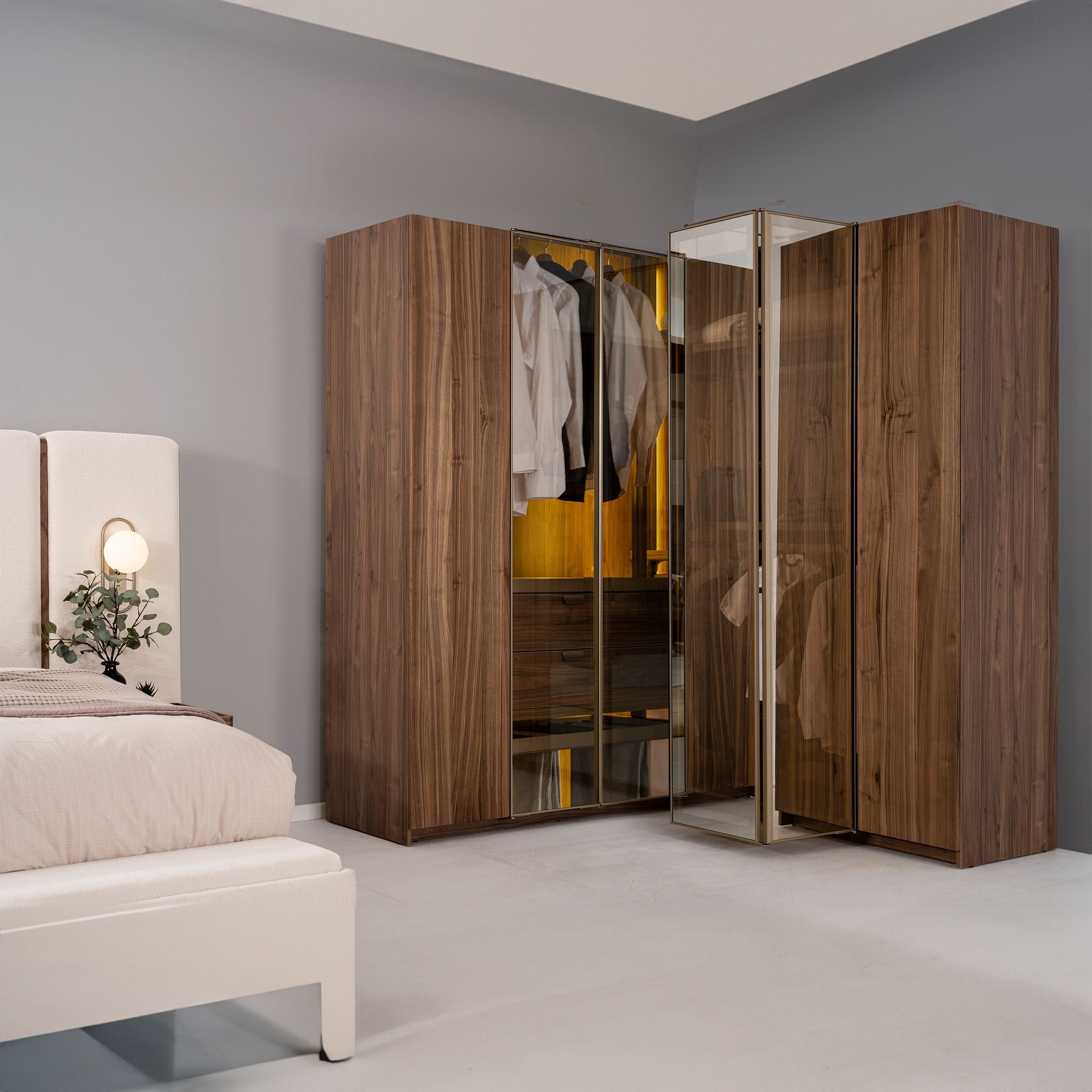 New Antik Corner Wardrobe 200x200cm AKYL-ATKC200 -  Cabinets - ebarza Furniture UAE | Shop Modern Furniture in Abu Dhabi & Dubai - مفروشات ايبازرا في الامارات | تسوق اثاث عصري وديكورات مميزة في دبي وابوظبي