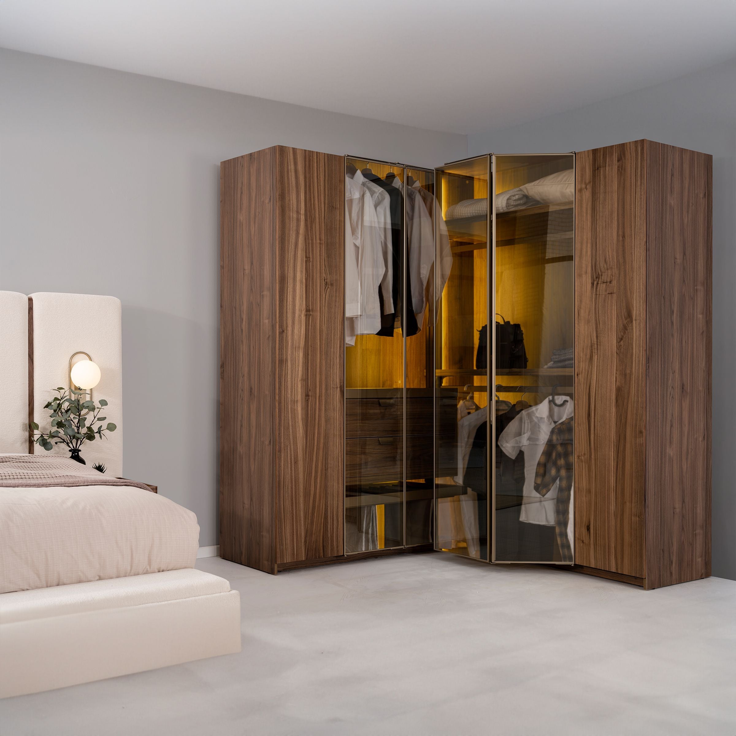 New Antik Corner Wardrobe 200x200cm AKYL-ATKC200 -  Cabinets - ebarza Furniture UAE | Shop Modern Furniture in Abu Dhabi & Dubai - مفروشات ايبازرا في الامارات | تسوق اثاث عصري وديكورات مميزة في دبي وابوظبي