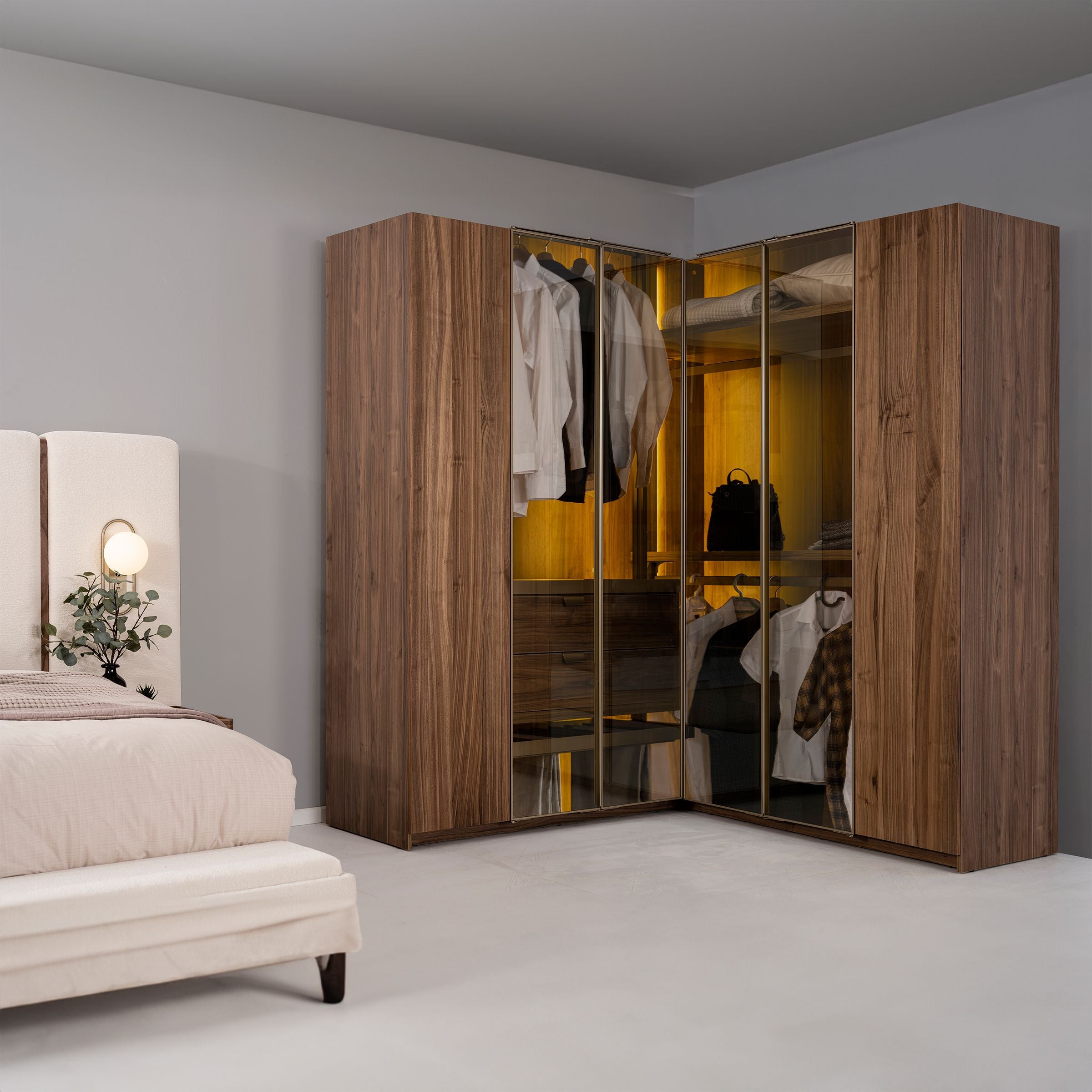 New Antik Corner Wardrobe 200x200cm AKYL-ATKC200 -  Cabinets - ebarza Furniture UAE | Shop Modern Furniture in Abu Dhabi & Dubai - مفروشات ايبازرا في الامارات | تسوق اثاث عصري وديكورات مميزة في دبي وابوظبي
