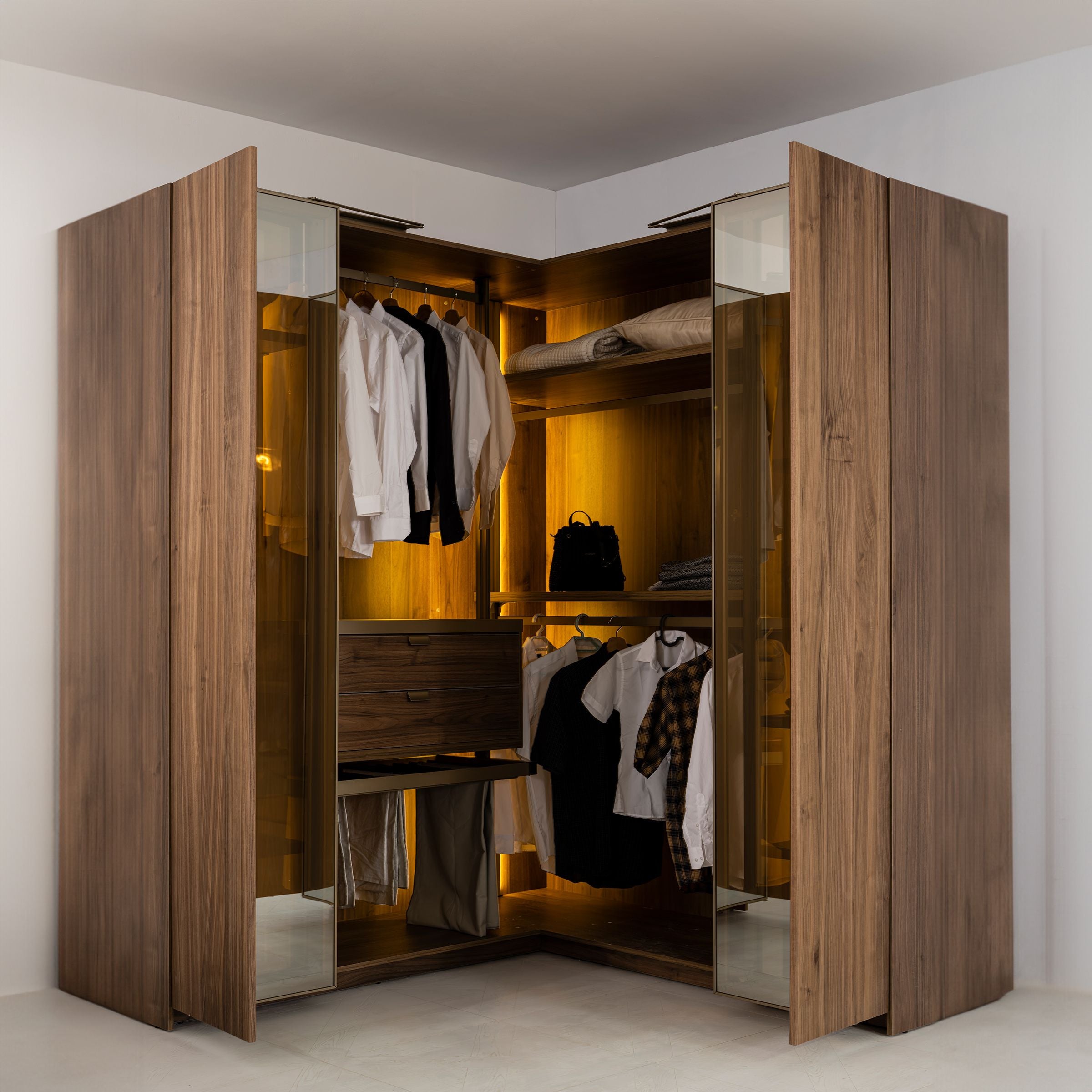 New Antik Corner Wardrobe 200x200cm AKYL-ATKC200 -  Cabinets - ebarza Furniture UAE | Shop Modern Furniture in Abu Dhabi & Dubai - مفروشات ايبازرا في الامارات | تسوق اثاث عصري وديكورات مميزة في دبي وابوظبي