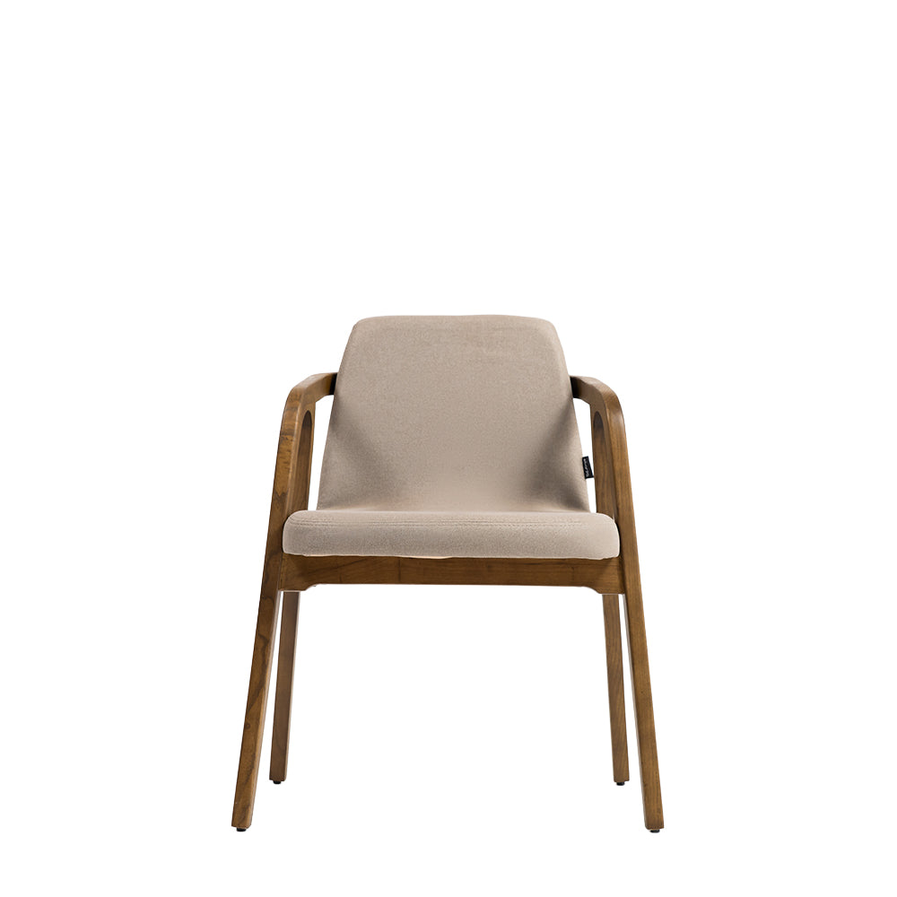 Natura Solid Ash Wood Chair Beige-Dark Walnut -  Chairs - ebarza Furniture UAE | Shop Modern Furniture in Abu Dhabi & Dubai - مفروشات ايبازرا في الامارات | تسوق اثاث عصري وديكورات مميزة في دبي وابوظبي