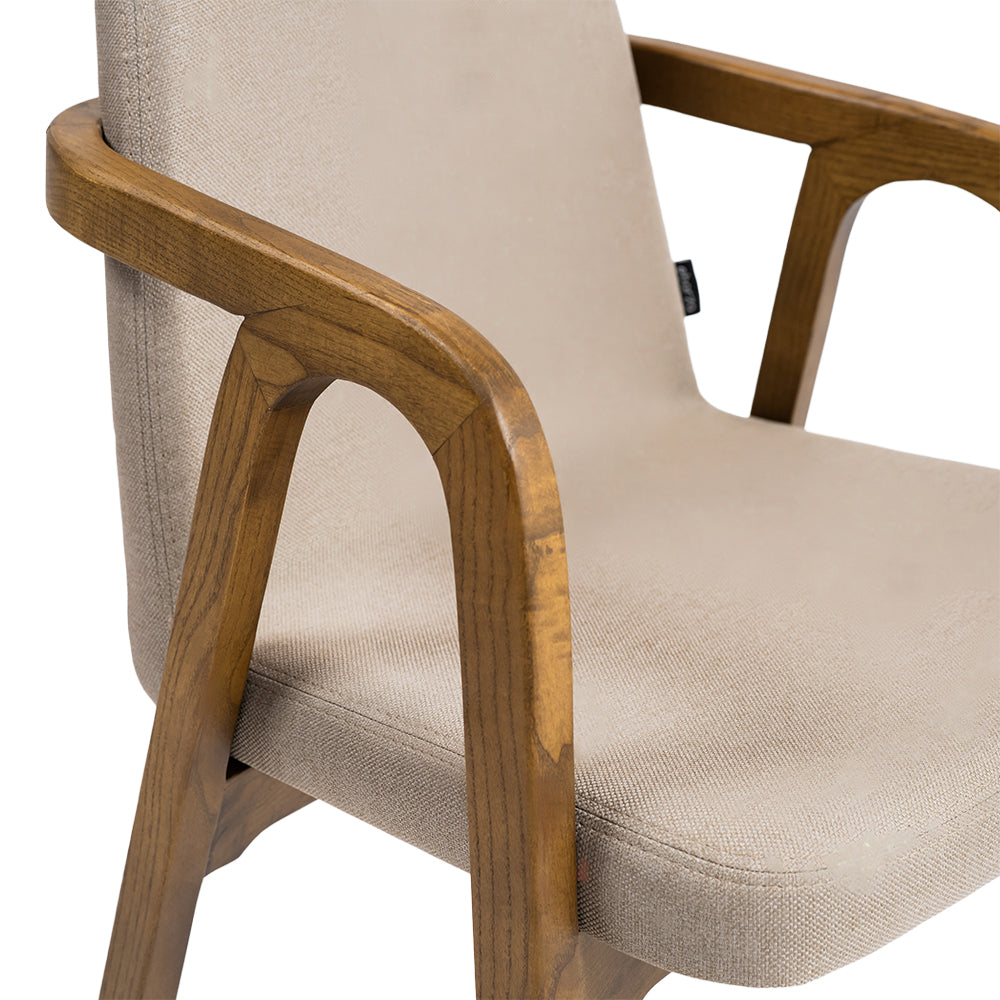 Natura Solid Ash Wood Chair Beige-Dark Walnut -  Chairs - ebarza Furniture UAE | Shop Modern Furniture in Abu Dhabi & Dubai - مفروشات ايبازرا في الامارات | تسوق اثاث عصري وديكورات مميزة في دبي وابوظبي