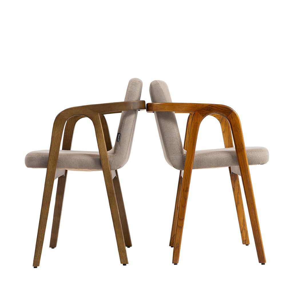Natura Solid Ash Wood Chair Beige-Dark Walnut -  Chairs - ebarza Furniture UAE | Shop Modern Furniture in Abu Dhabi & Dubai - مفروشات ايبازرا في الامارات | تسوق اثاث عصري وديكورات مميزة في دبي وابوظبي