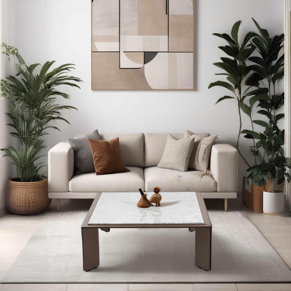 Natural Bianco Carrara Venato Marble Coffee Table CH-1111L -  Coffee tables - ebarza Furniture UAE | Shop Modern Furniture in Abu Dhabi & Dubai - مفروشات ايبازرا في الامارات | تسوق اثاث عصري وديكورات مميزة في دبي وابوظبي