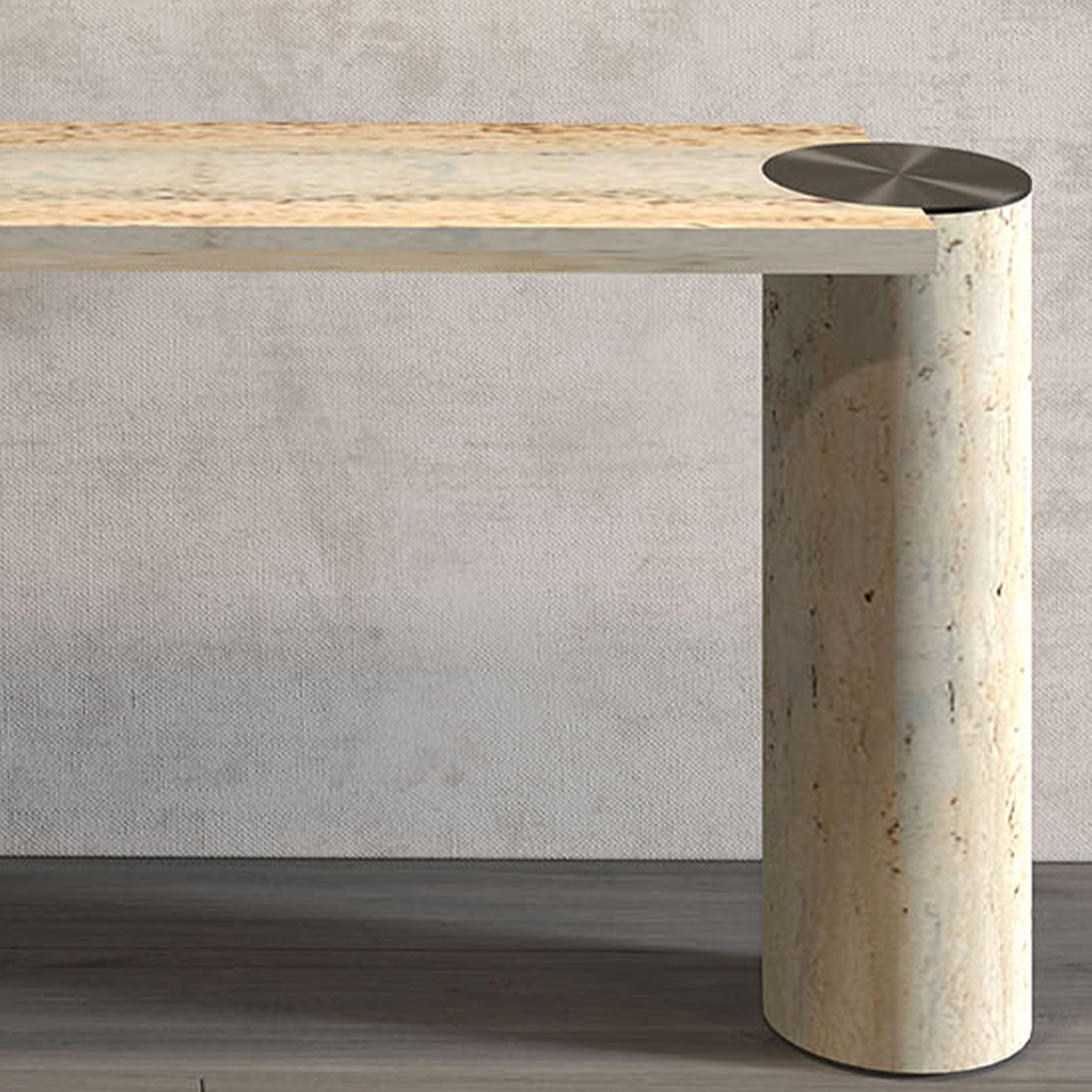 AS IS- Zurich Travertine Console 200cm - DZ463DTS / 463DTS -  DISPLAY ITEM - ebarza Furniture UAE | Shop Modern Furniture in Abu Dhabi & Dubai - مفروشات ايبازرا في الامارات | تسوق اثاث عصري وديكورات مميزة في دبي وابوظبي