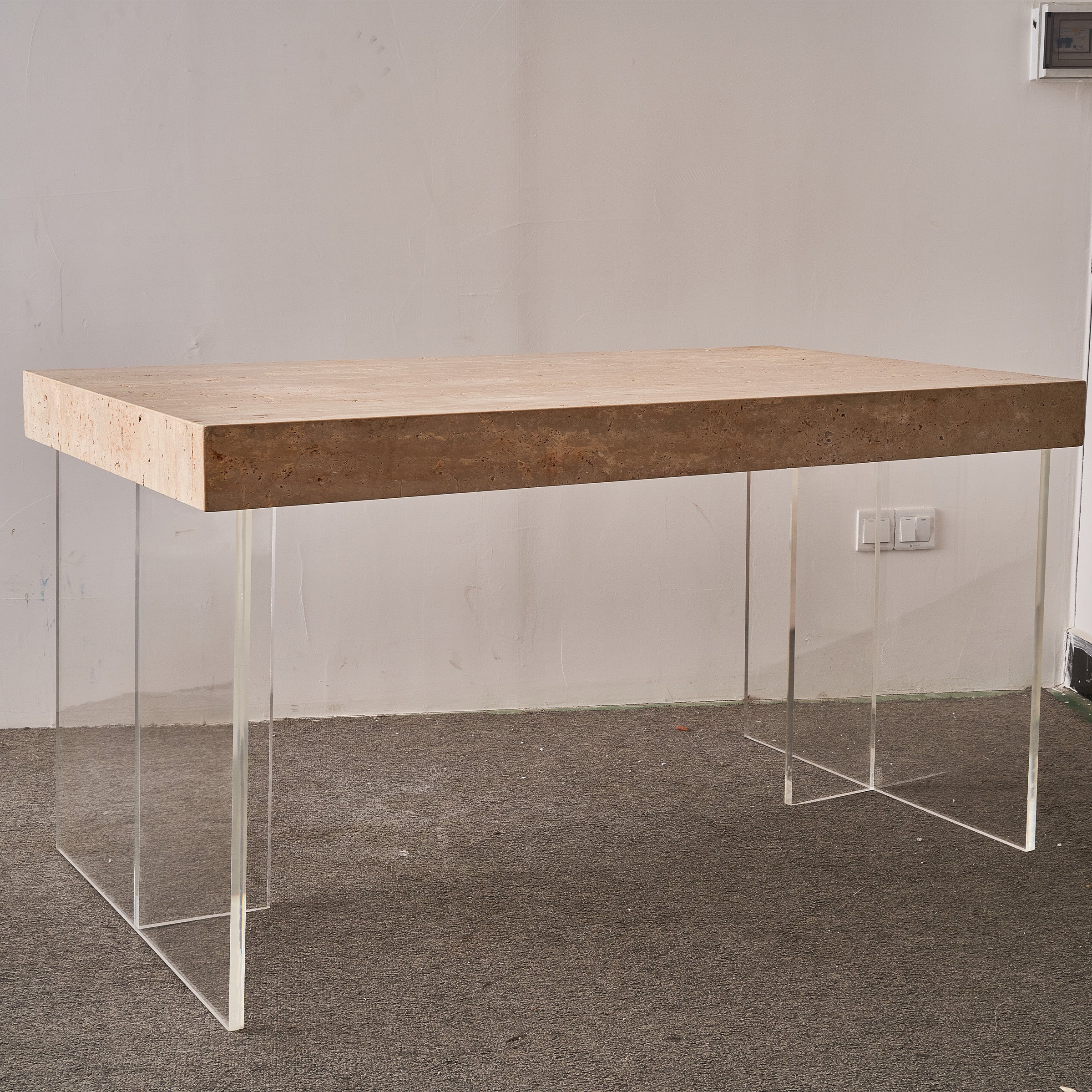 Natural Travertine Office/Conference Table JA013 -  Office Desks - ebarza Furniture UAE | Shop Modern Furniture in Abu Dhabi & Dubai - مفروشات ايبازرا في الامارات | تسوق اثاث عصري وديكورات مميزة في دبي وابوظبي