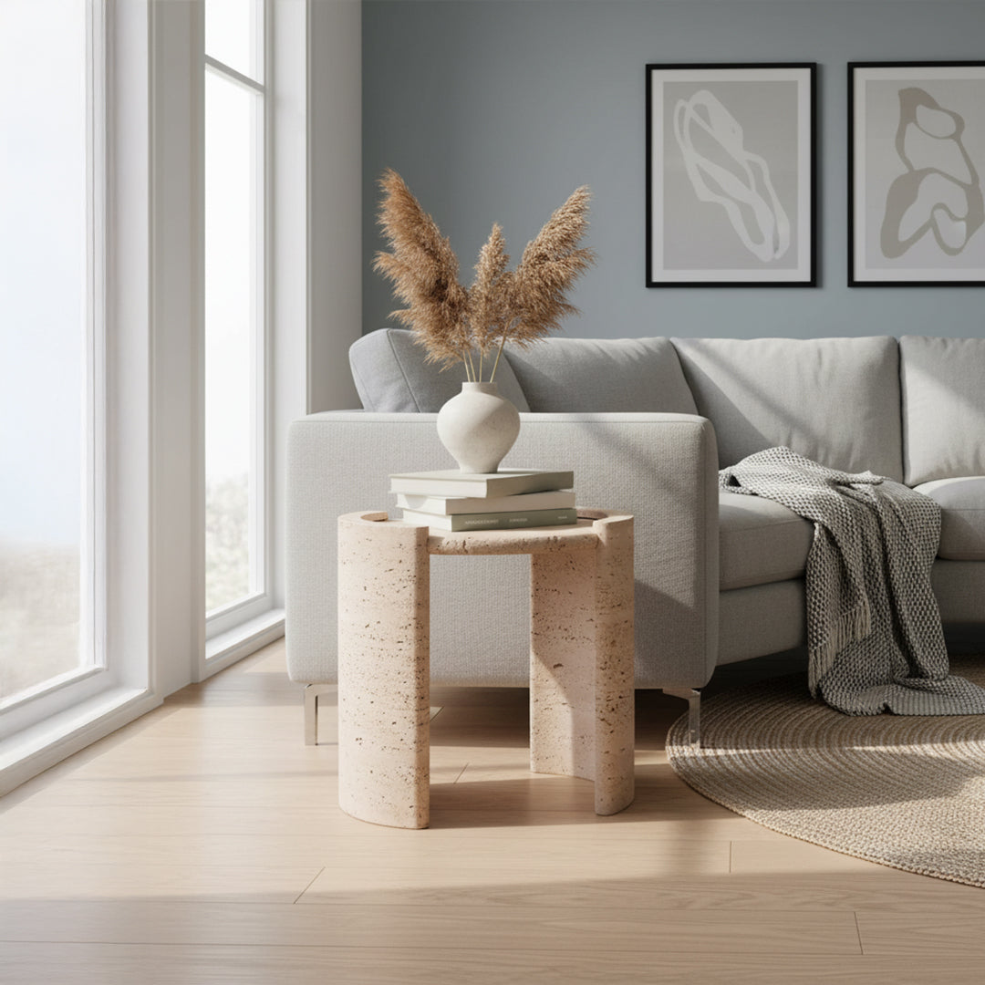 Natural Travertine Side Table JA008-A