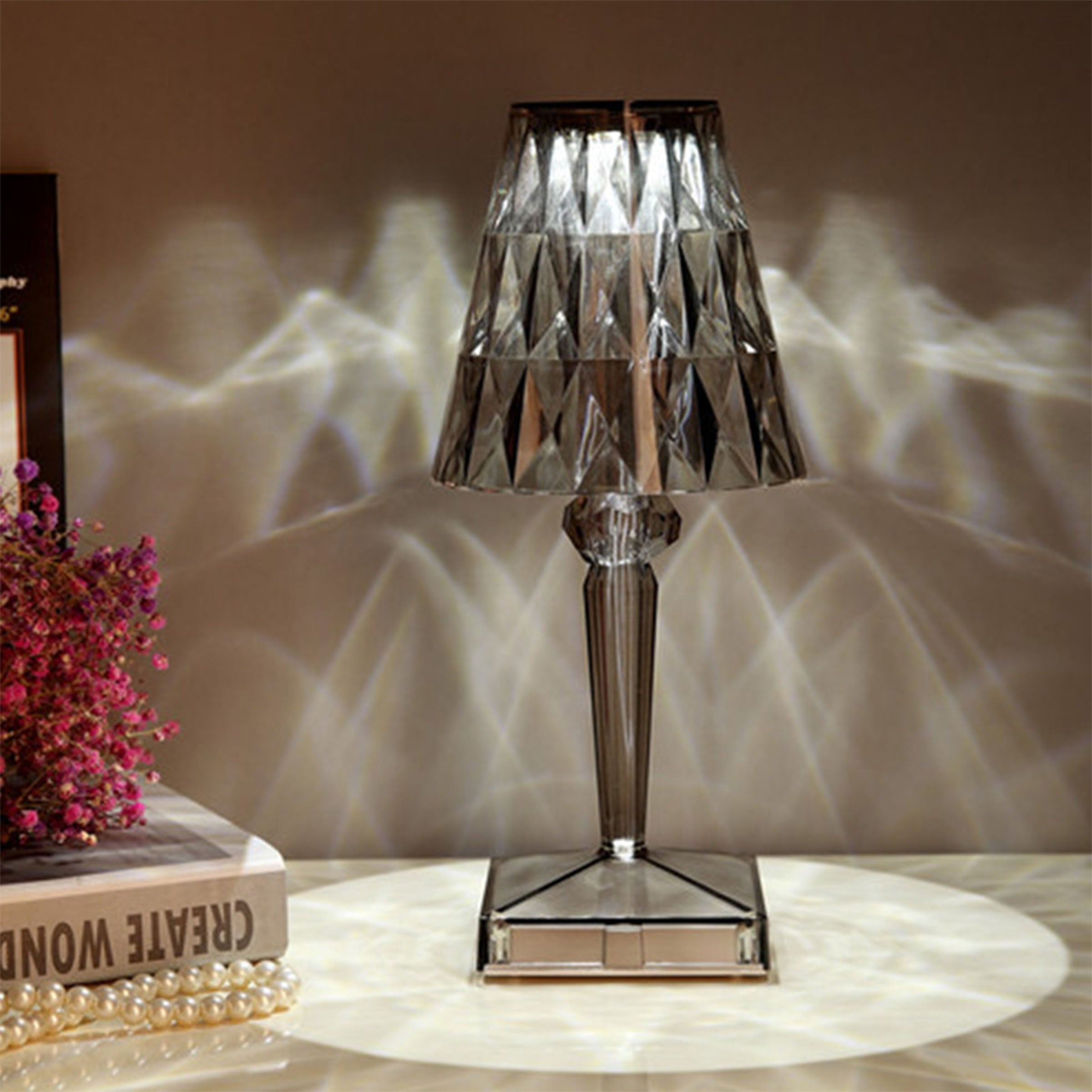 Night Light Smoke Black Table Lamp HTD-INL78515 BLCK -  Desk\table Lamps - ebarza Furniture UAE | Shop Modern Furniture in Abu Dhabi & Dubai - مفروشات ايبازرا في الامارات | تسوق اثاث عصري وديكورات مميزة في دبي وابوظبي