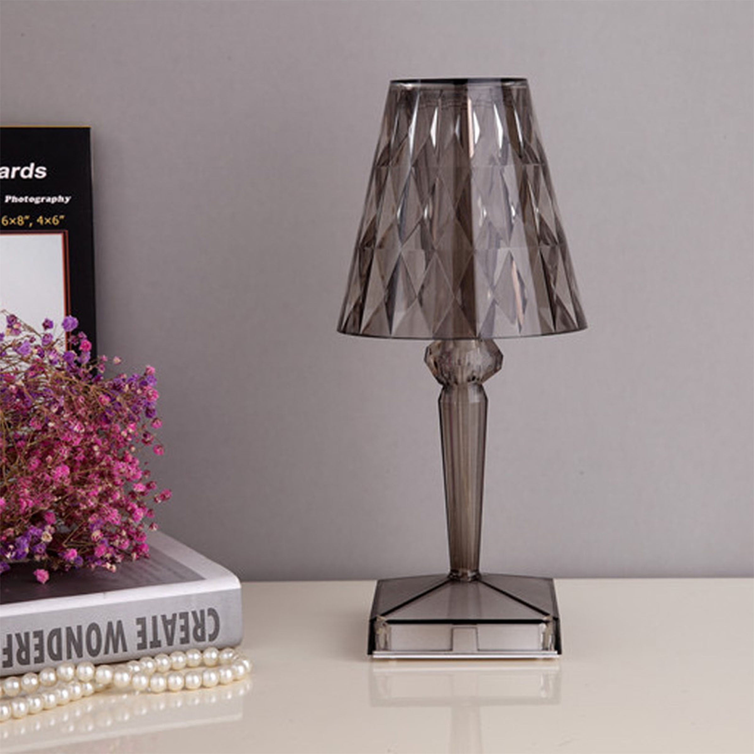 Night Light Smoke Black Table Lamp HTD-INL78515 BLCK -  Desk\table Lamps - ebarza Furniture UAE | Shop Modern Furniture in Abu Dhabi & Dubai - مفروشات ايبازرا في الامارات | تسوق اثاث عصري وديكورات مميزة في دبي وابوظبي