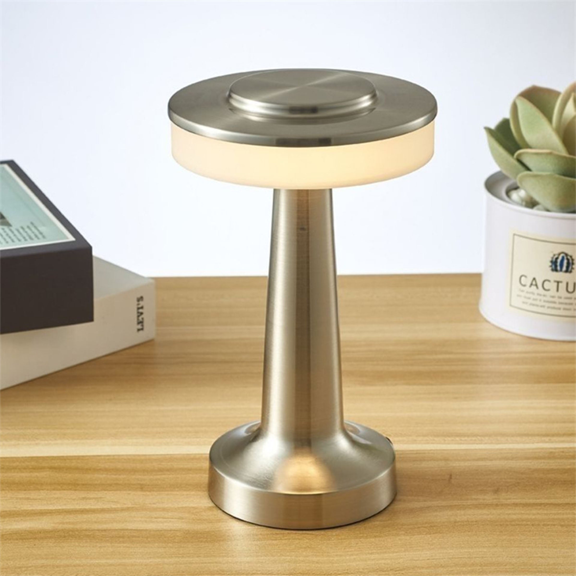Pre-order 75 Days Delivery Night Light Silver Table Lamp HTD-INL10060 -  Desk\table Lamps - ebarza Furniture UAE | Shop Modern Furniture in Abu Dhabi & Dubai - مفروشات ايبازرا في الامارات | تسوق اثاث عصري وديكورات مميزة في دبي وابوظبي