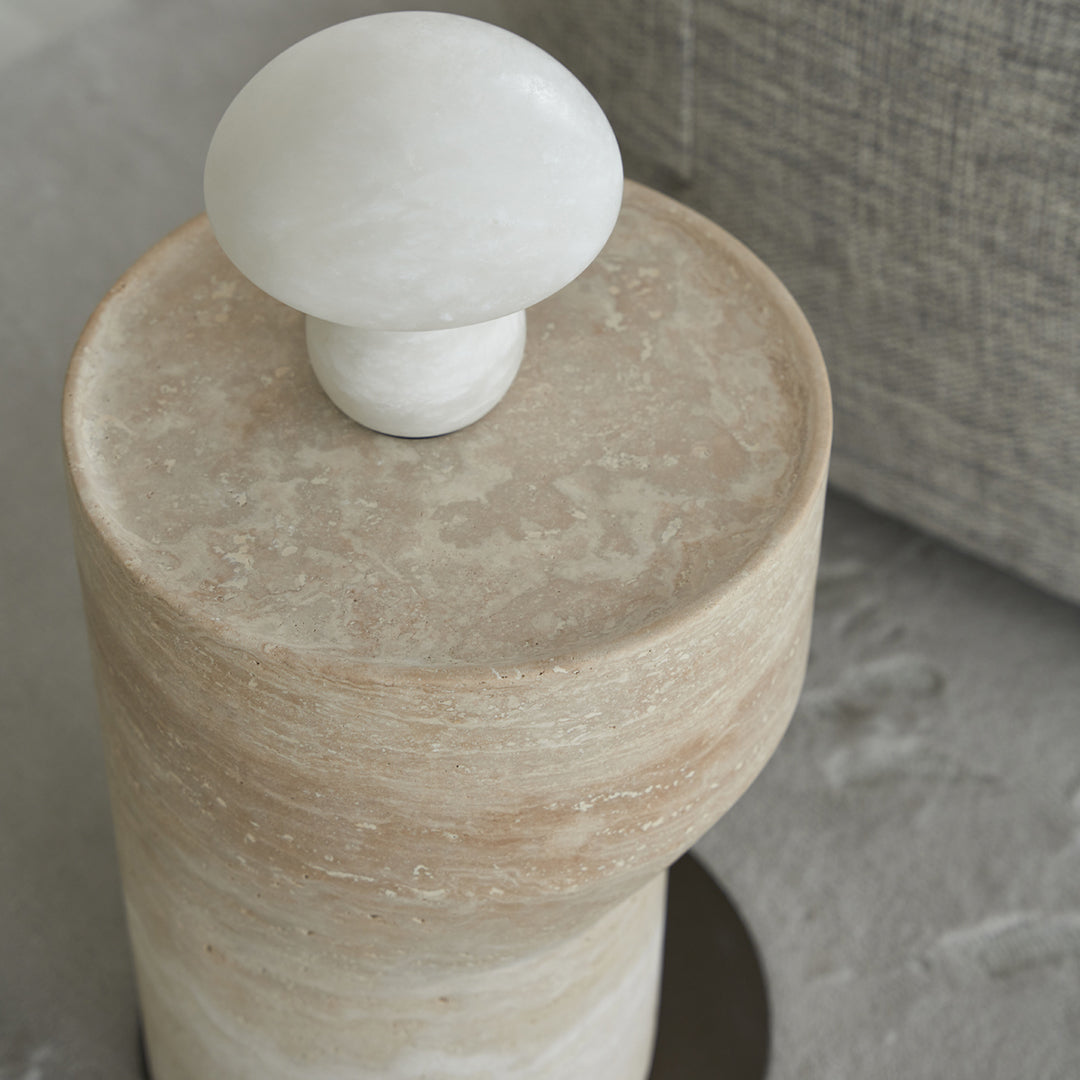 Pre-order 25 Days Delivery Nimbus Travertine Small Side Table BMCJ-BJ6070-SMALL -  Side Tables - ebarza Furniture UAE | Shop Modern Furniture in Abu Dhabi & Dubai - مفروشات ايبازرا في الامارات | تسوق اثاث عصري وديكورات مميزة في دبي وابوظبي