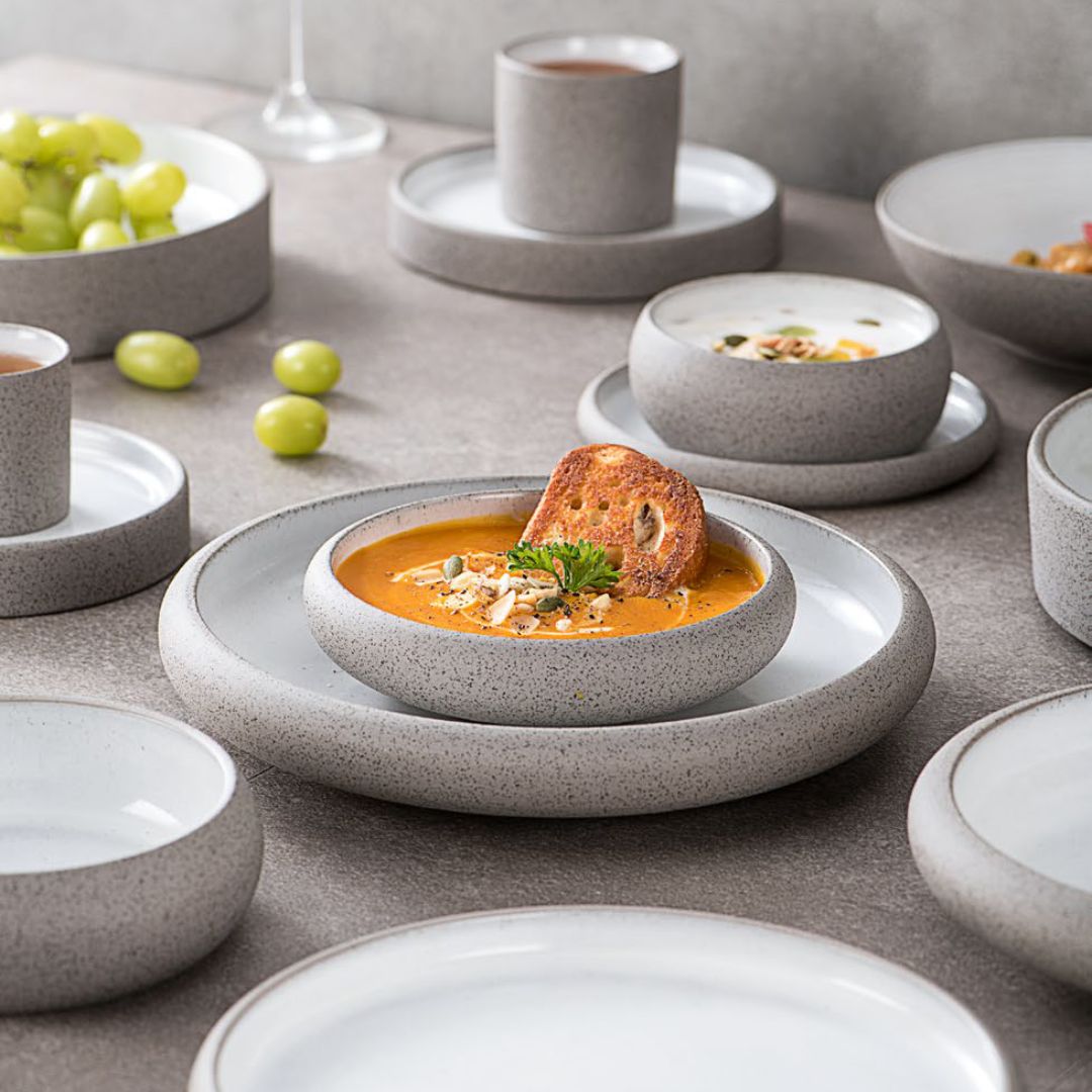 Nordic Western Round plate  3.75  E746-O-06004 3.75 -  Plates - ebarza Furniture UAE | Shop Modern Furniture in Abu Dhabi & Dubai - مفروشات ايبازرا في الامارات | تسوق اثاث عصري وديكورات مميزة في دبي وابوظبي