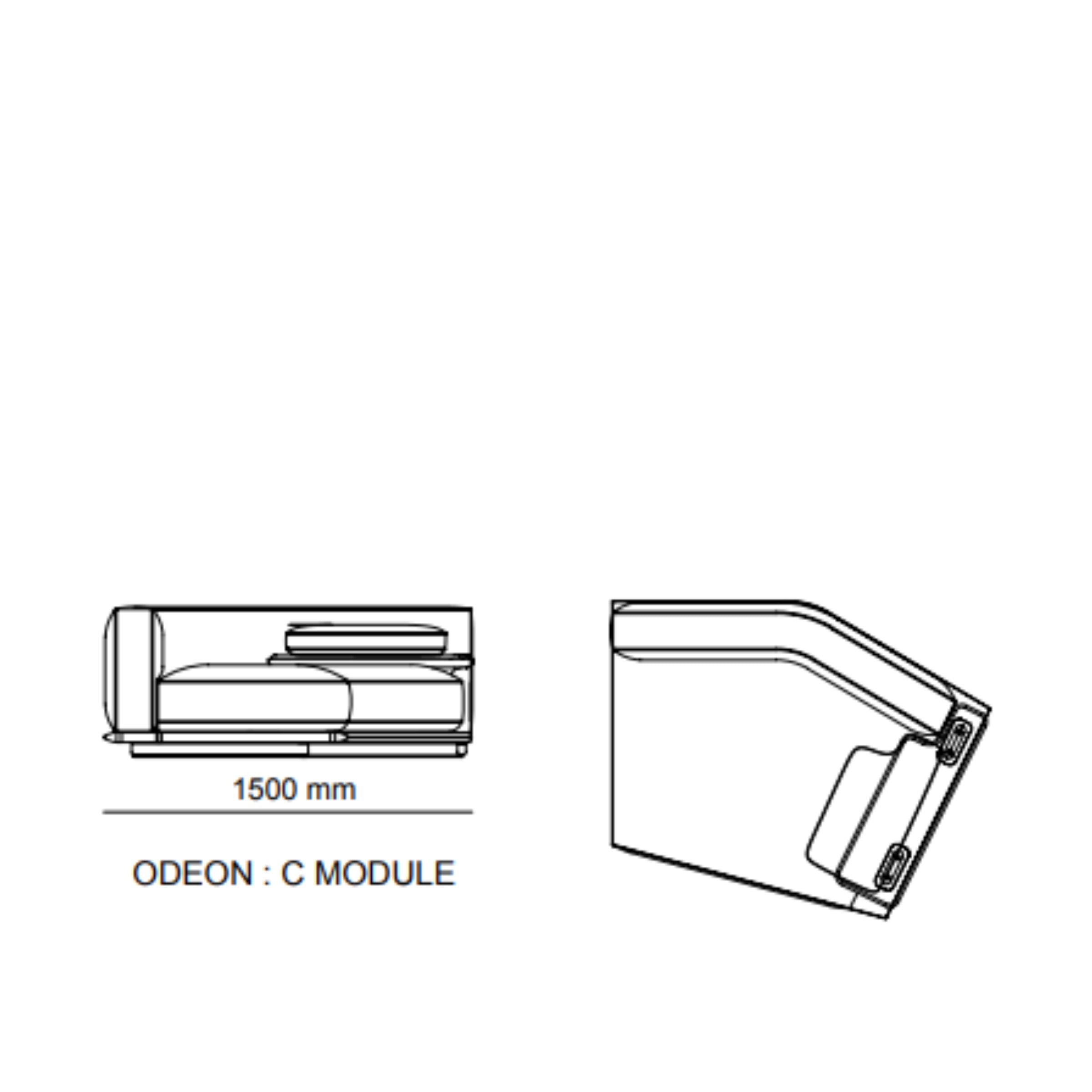 Display Item - Odeon C Module With Right Arm 160cm for Odeon Sofa OD-C-M001YAS -  DISPLAY ITEM - ebarza Furniture UAE | Shop Modern Furniture in Abu Dhabi & Dubai - مفروشات ايبازرا في الامارات | تسوق اثاث عصري وديكورات مميزة في دبي وابوظبي